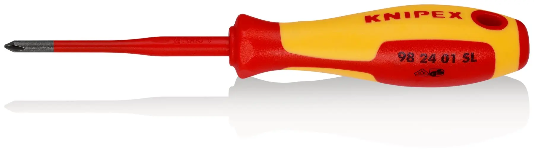 Knipex VDE Screwdriver (Slim) for Phillips Screws 1000V PH1 x 80mm 98 24 01 SL