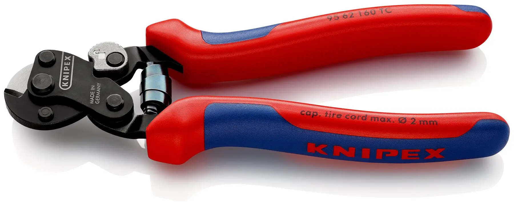 KNIPEX Wire Rope Cutter for Tyre Cord 160mm Multi Component Grips 95 62 160 TC