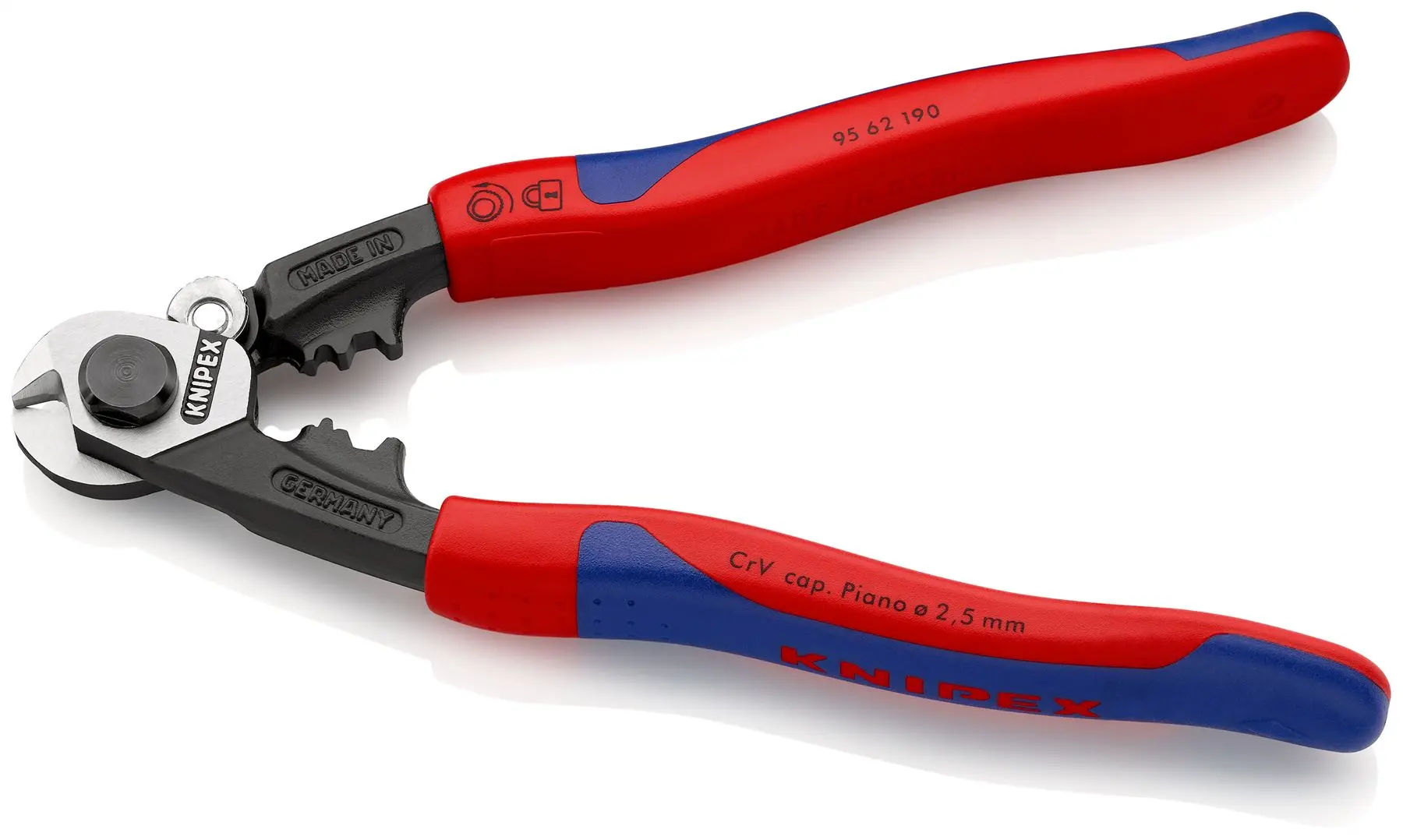 Knipex Wire Rope Cutters Forged Cutting Pliers Burnished Head up to 7mm Capacity 190mm 95 62 190 - Image 5
