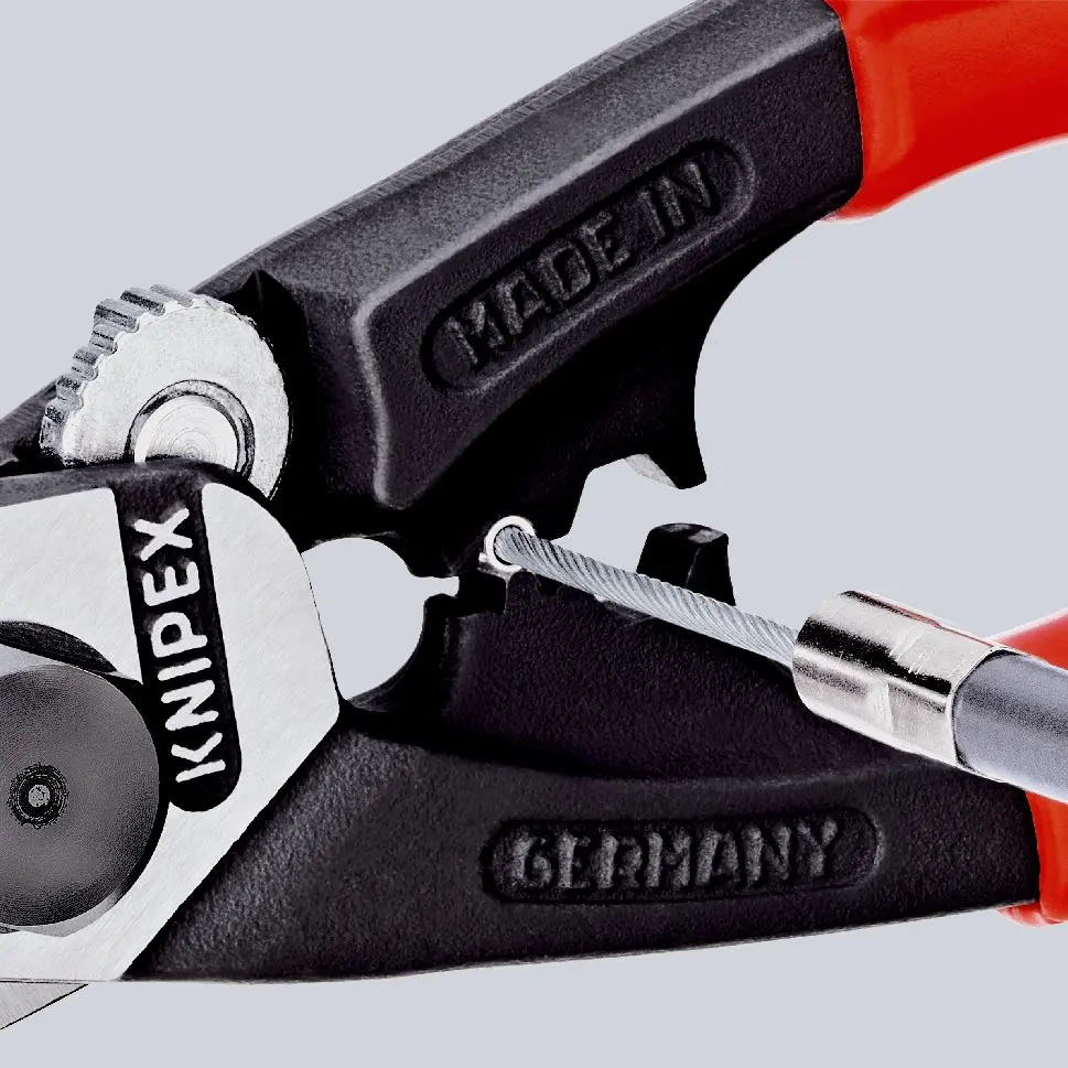 Knipex Wire Rope Cutters Forged Cutting Pliers Burnished Head up to 7mm Capacity 190mm 95 62 190 - Image 7