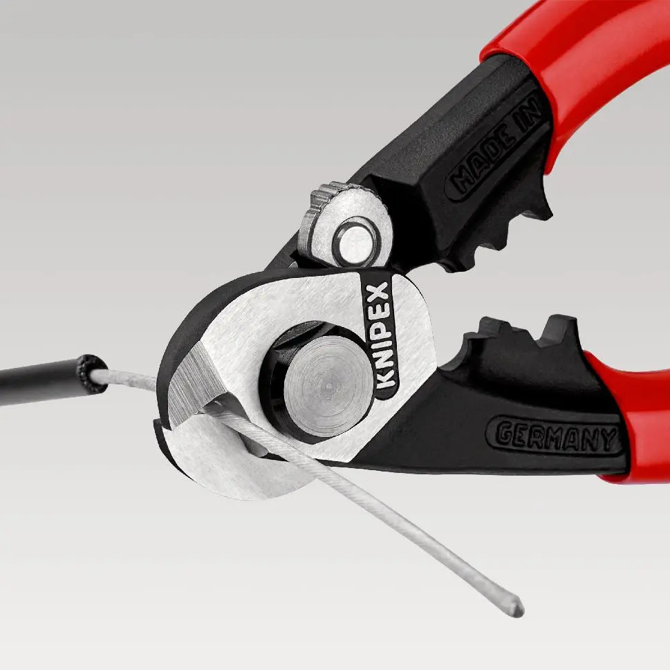 Knipex Wire Rope Cutters Forged Cutting Pliers Burnished Head up to 7mm Capacity 190mm 95 62 190 - Image 8