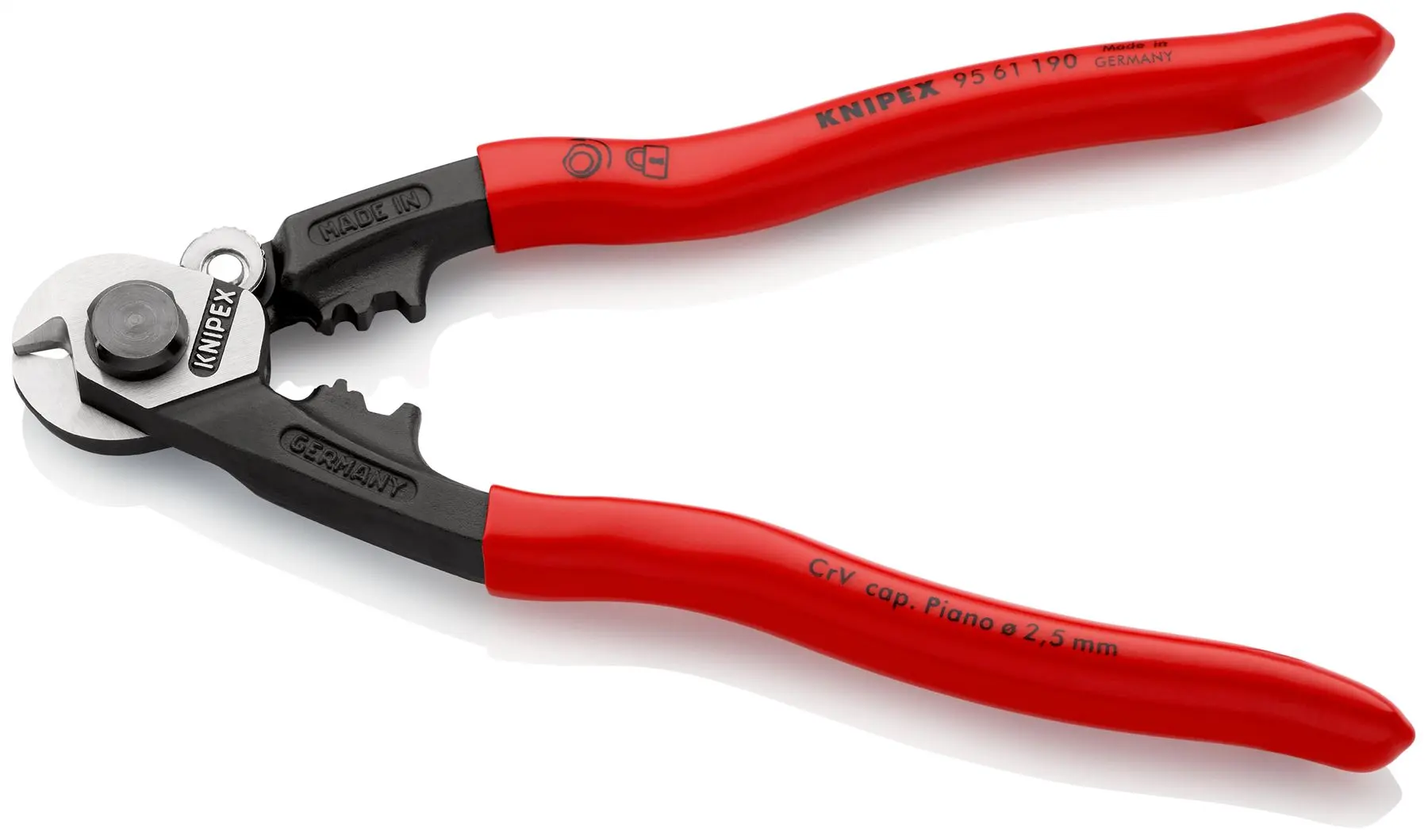 Knipex Wire Rope Cutters Forged Cutting Pliers Polished Head up to 7mm Capacity 190mm 95 61 190 - Image 3