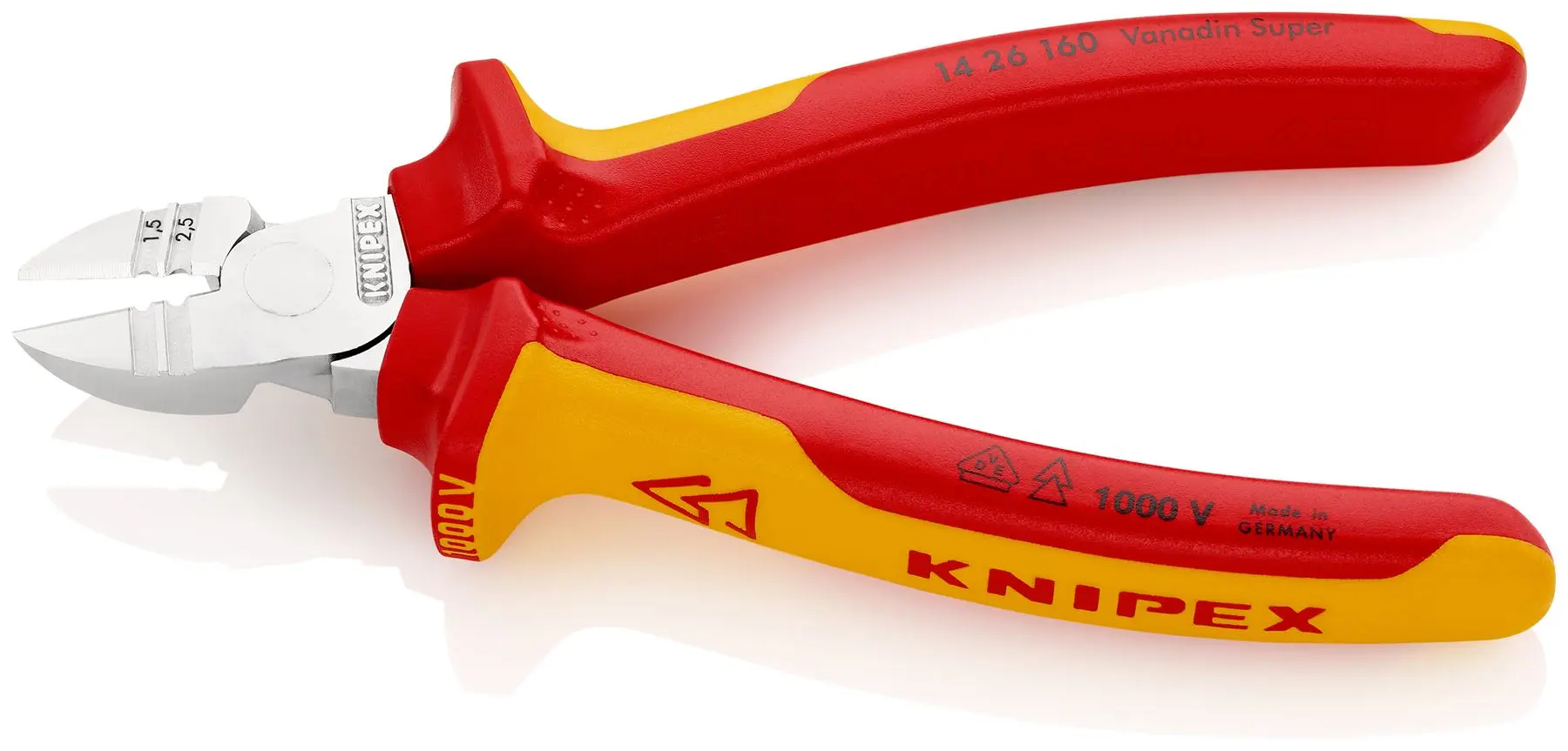 Knipex Wire Stripping Cutting Pliers 160mm VDE Insulated 14 26 160 - Image 2