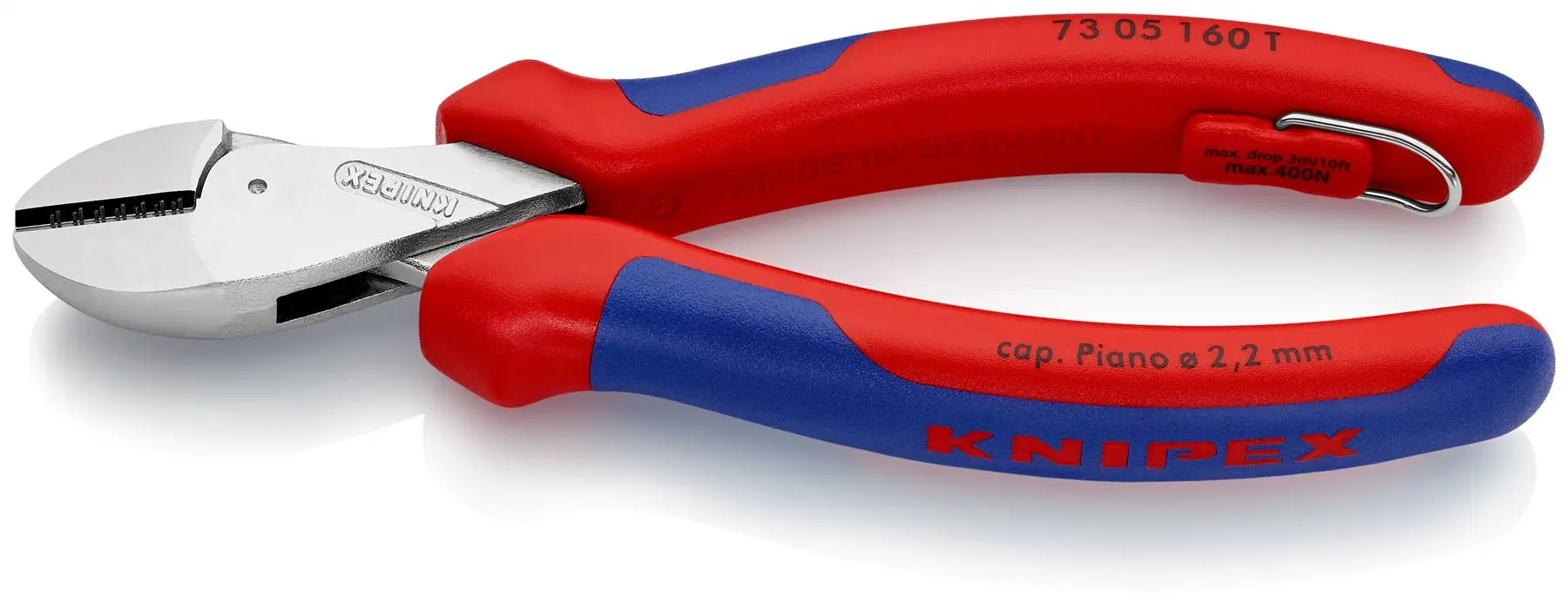 Knipex X-Cut Diagonal Side Cutting Pliers 160mm Tether Point Multi Component Grips Chrome Plated 73 05 160 T - Image 3