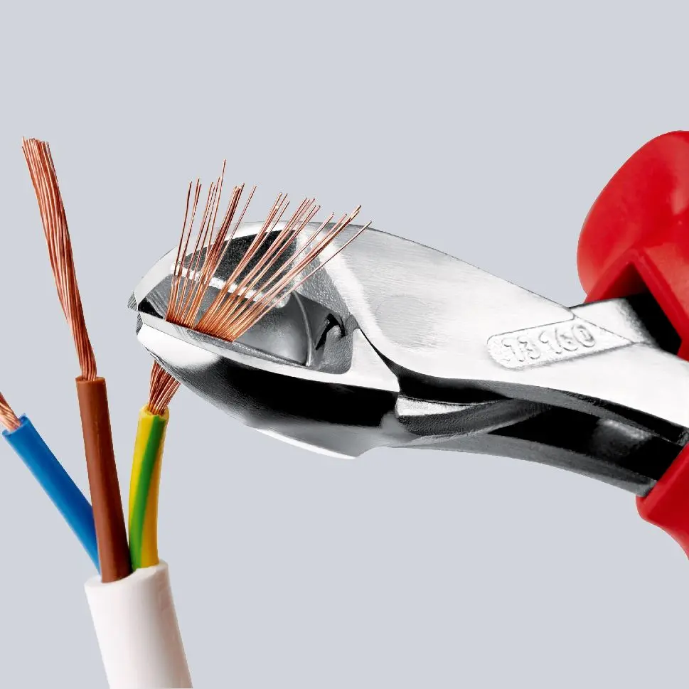 Knipex X-Cut Diagonal Side Cutting Pliers 160mm Tether Point Multi Component Grips Chrome Plated 73 05 160 T - Image 6