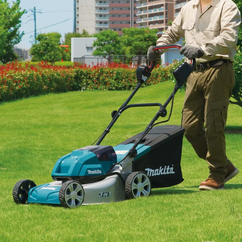 Makita 46cm Lawn Mower Kit Twin 18V LXT Li-ion Cordless Garden Grass Outdoor 2 x 6Ah Battery and Dual Rapid Charger DLM460PG2 - Image 2