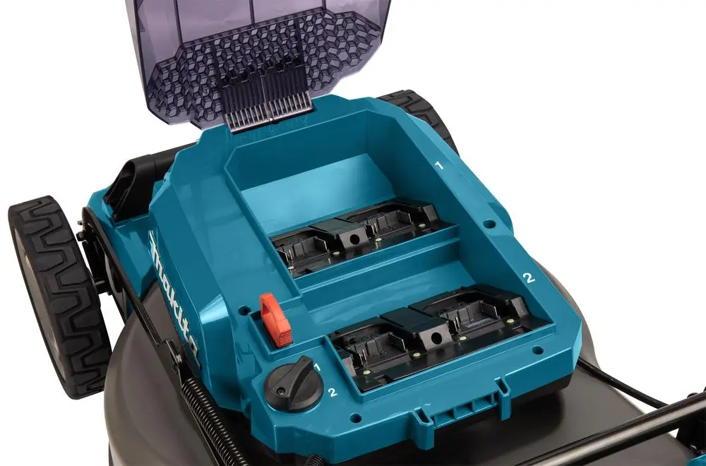 Makita 46cm Lawn Mower Kit Twin 18V LXT Li-ion Cordless Garden Grass Outdoor 4 x 5Ah Battery and Dual Rapid Charger DLM462PT4 - Image 2