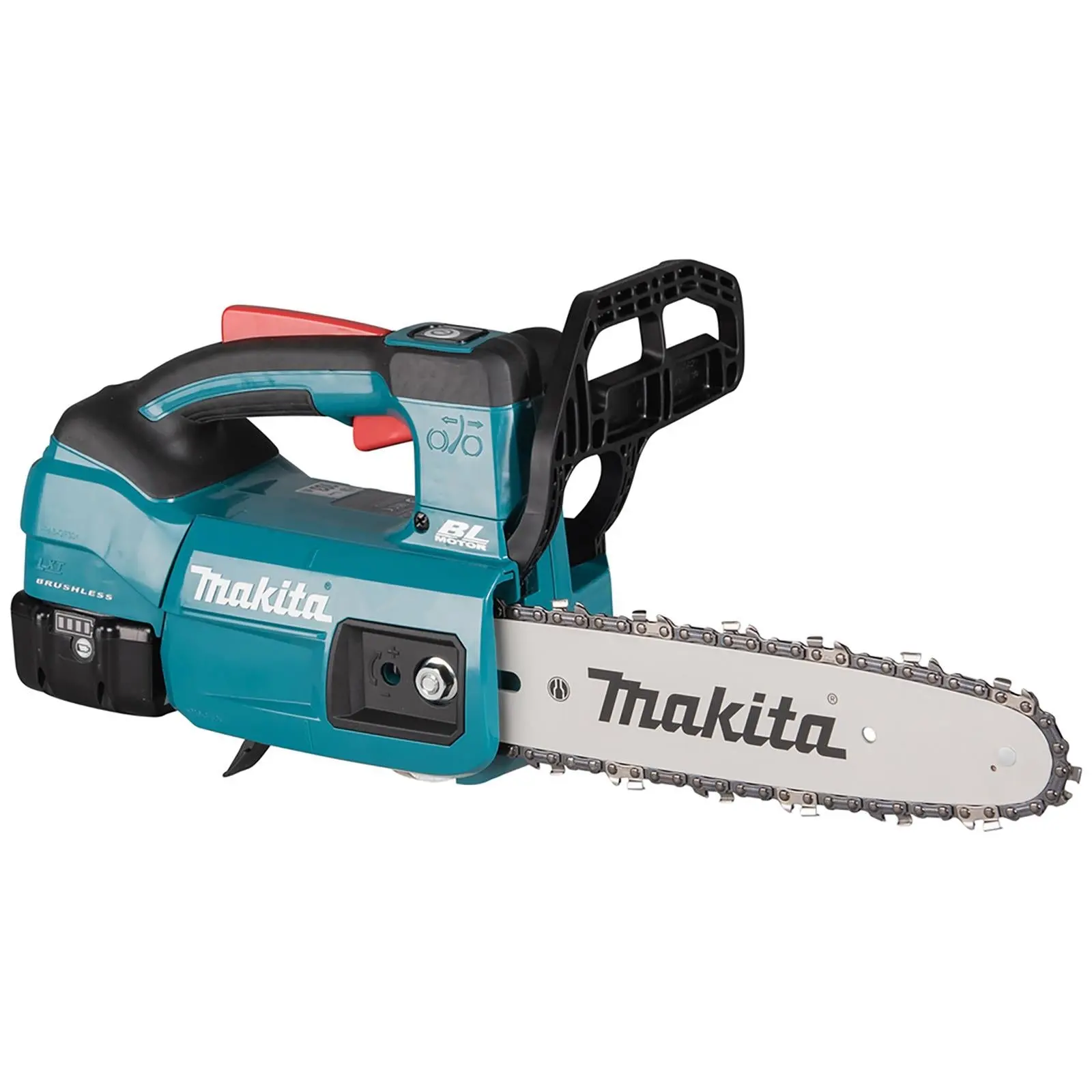 Makita Chainsaw Kit 25cm 10" 18V LXT Brushless Cordless 5Ah Battery and Charger Top Handle Garden Tree Cutting Pruning DUC254RT - Image 3