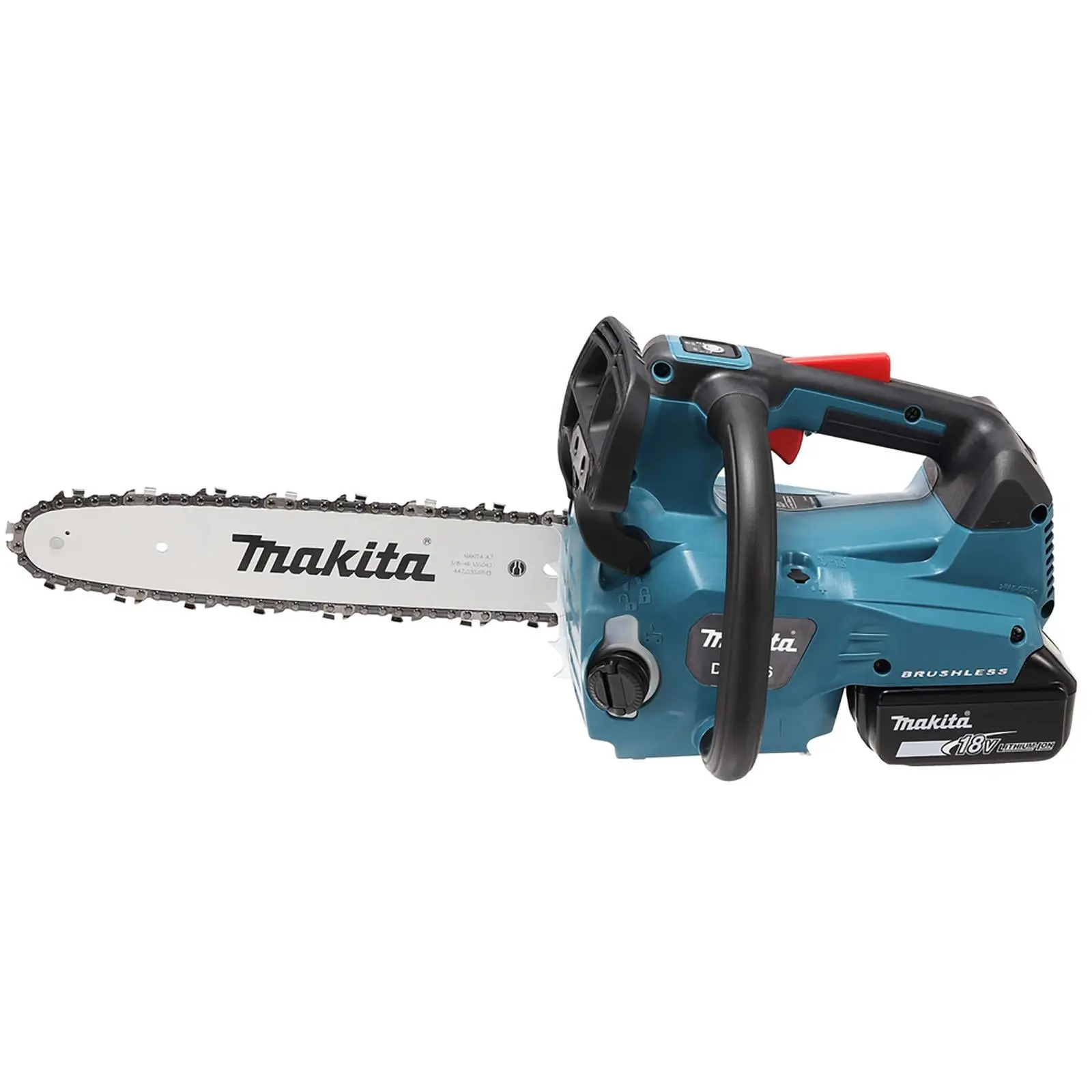 Makita Chainsaw Kit 30cm 12" 18V x 2 LXT Brushless Cordless 2 x 6Ah Battery and Dual Rapid Charger Top Handle Garden Tree Cutting Pruning DUC306PG2 - Image 5