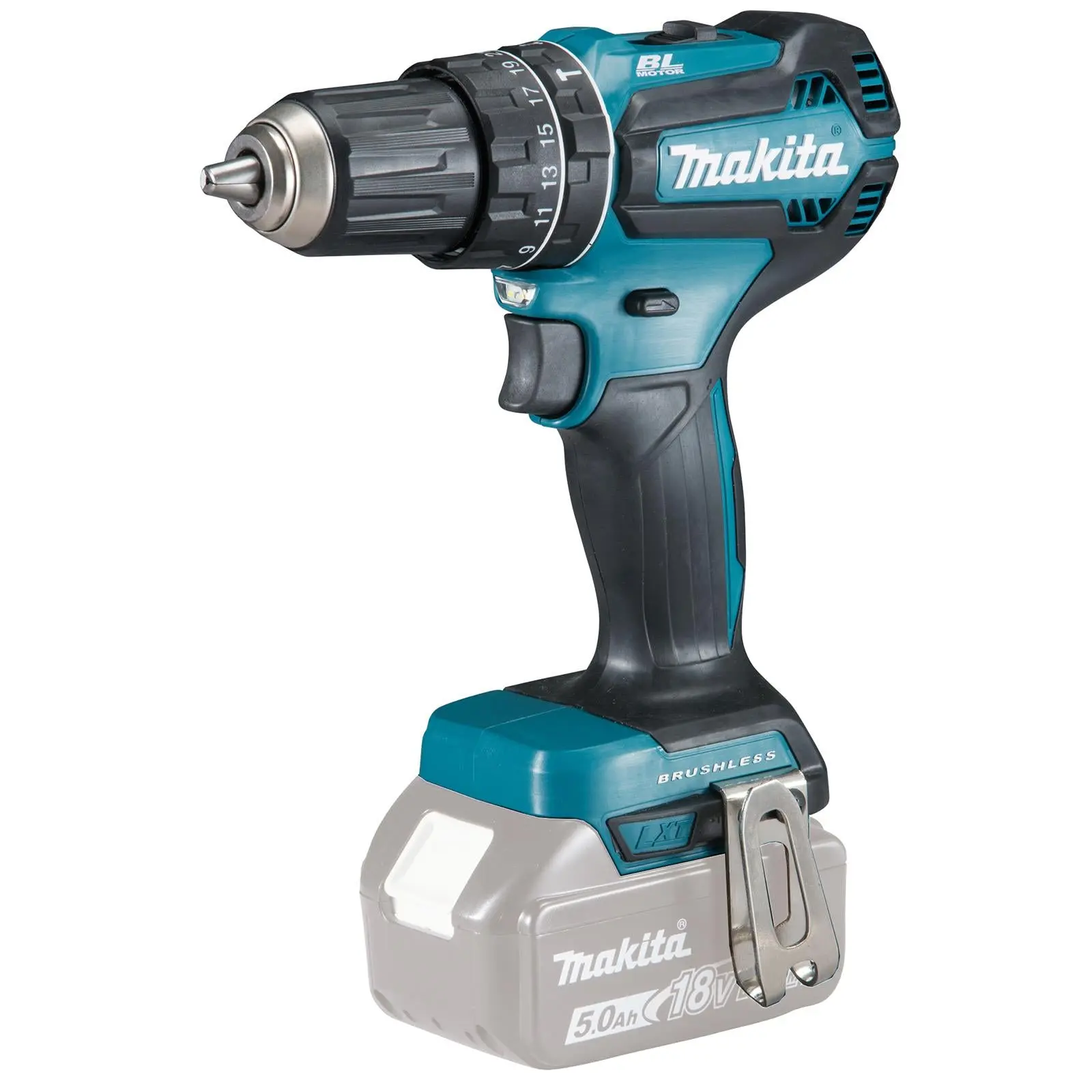 Makita Combi Drill Kit 18V LXT DHP485 with 5Ah Battery Charger 101pc Tool Set Cordless Brushless DHP485STX5 - Image 2