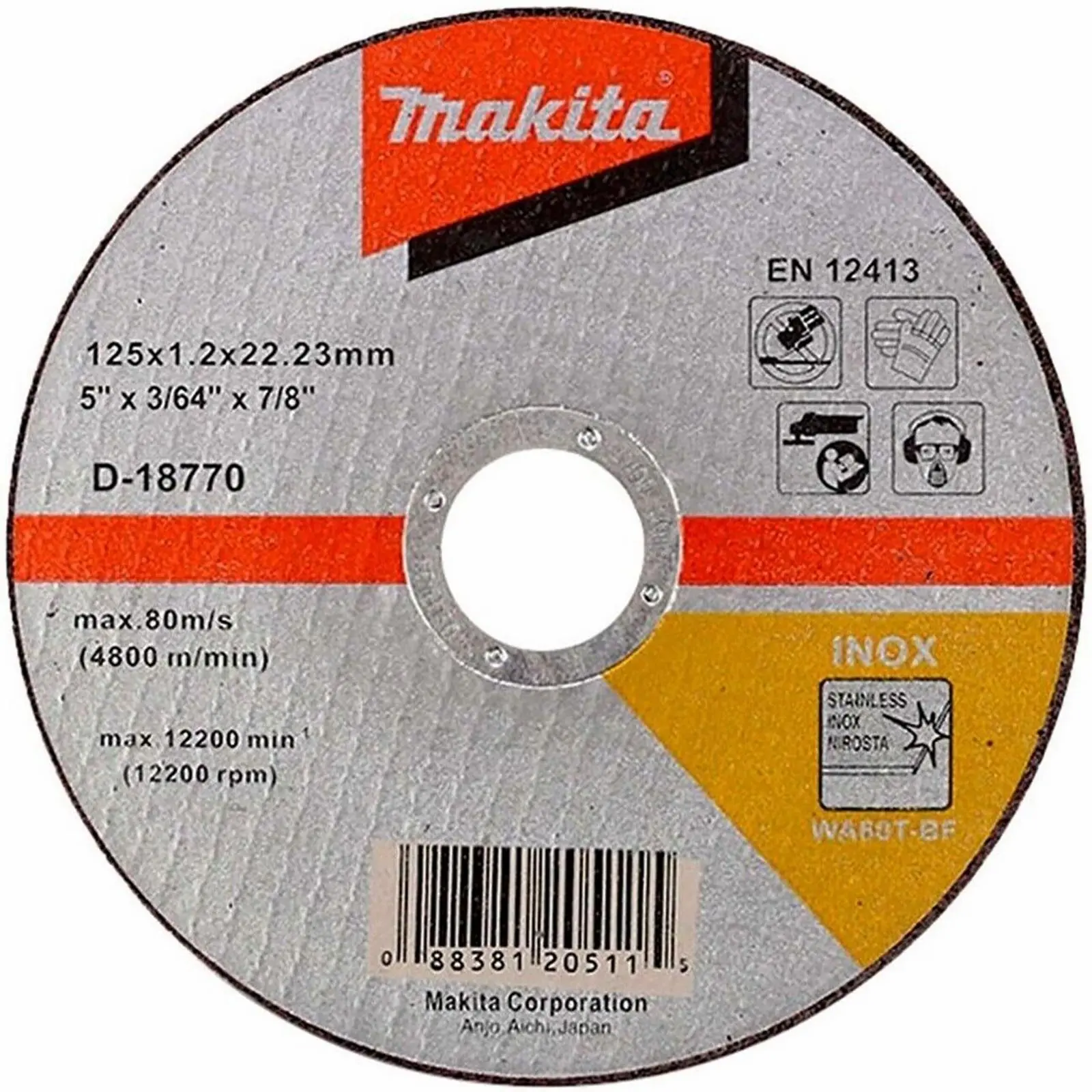Makita Cutting Discs Slitting Cut Off Wheel for Angle Grinder 125mm x 1.2mm 100 Piece Bucket - Image 3