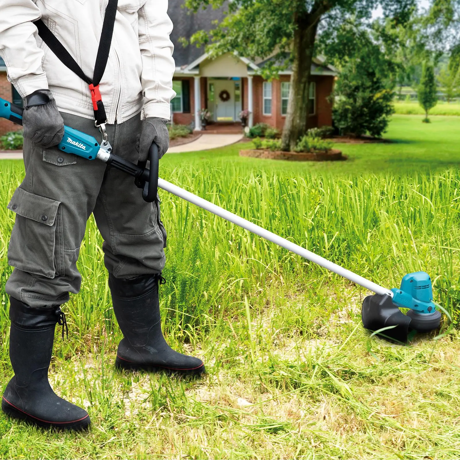 Makita Grass Trimmer Strimmer Kit 18V LXT Brushless Cordless Garden Lawn Strimming 5Ah Battery and Charger DUR194RTX2 - Image 9
