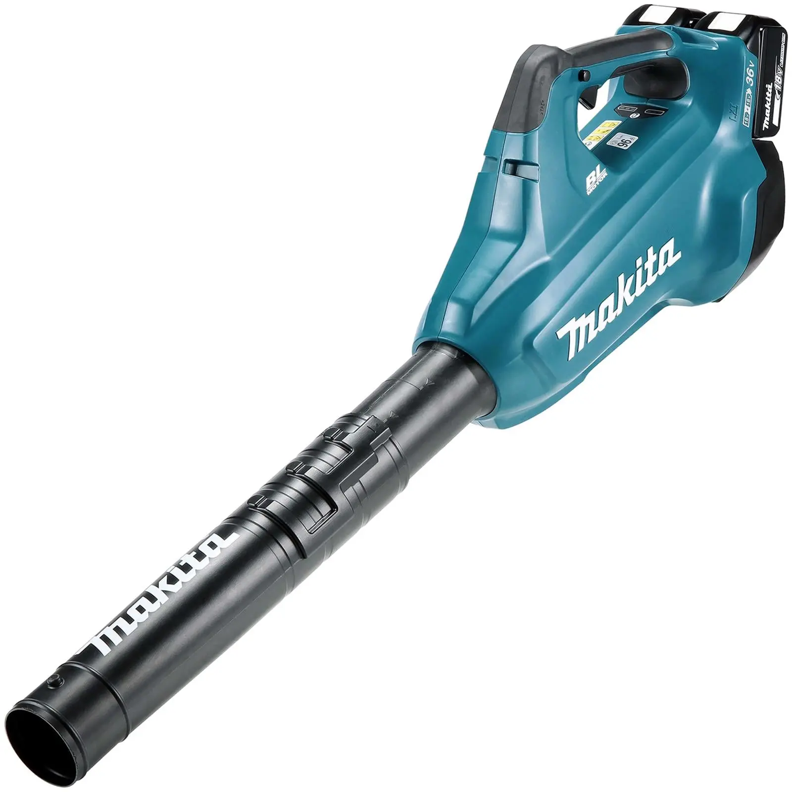 Makita Leaf Blower Kit 18V x 2 LXT Brushless Cordless 2 x 5Ah Battery and Dual Rapid Charger 14.4N Garden Grass Clippings Construction DUB362PT2 - Image 4