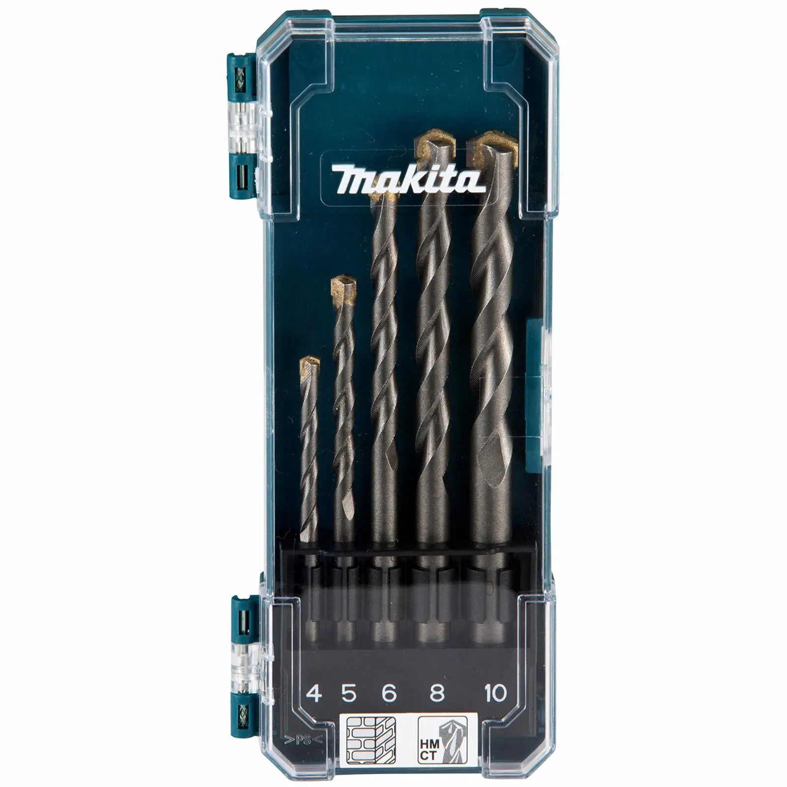 Makita Masonry Drill Bit Set Brick Stone Concrete Straight Shank 4-10mm 5pc - Image 2