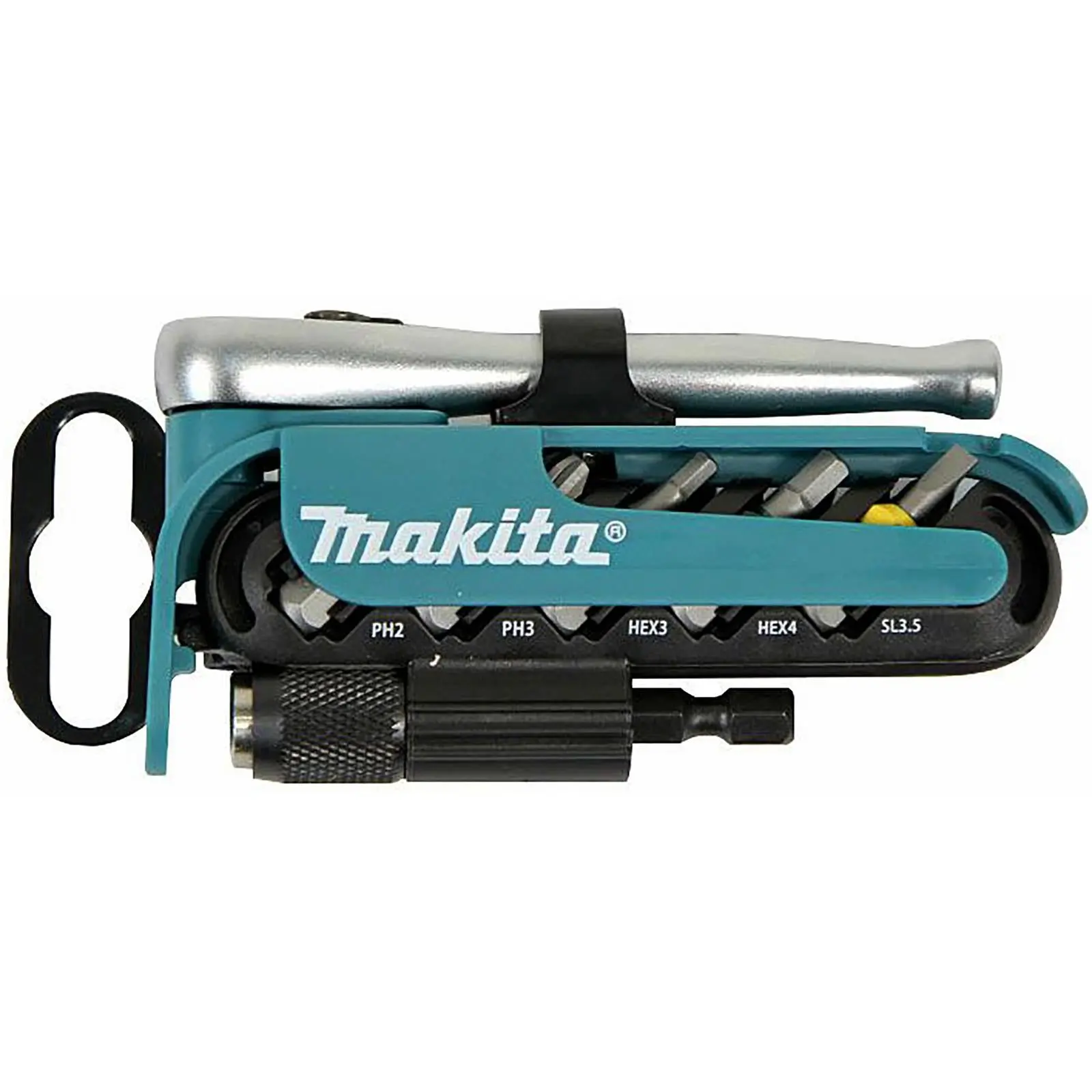 Makita Ratchet Screwdriver Bit Set 1/4" Hex Drive Reversible Handle Magnetic Bit Holder 12 Piece - Image 3