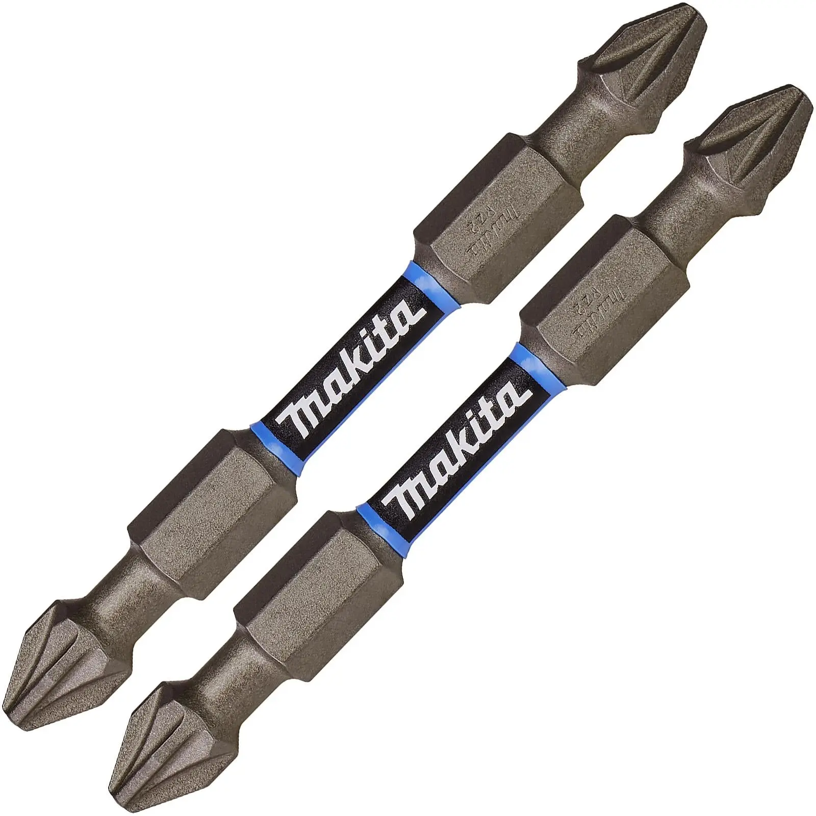 Makita Screwdriver Bit Set Pozi Double-End Impact Premier Torsion Drill PZ2 2pc E-06292 - Image 2
