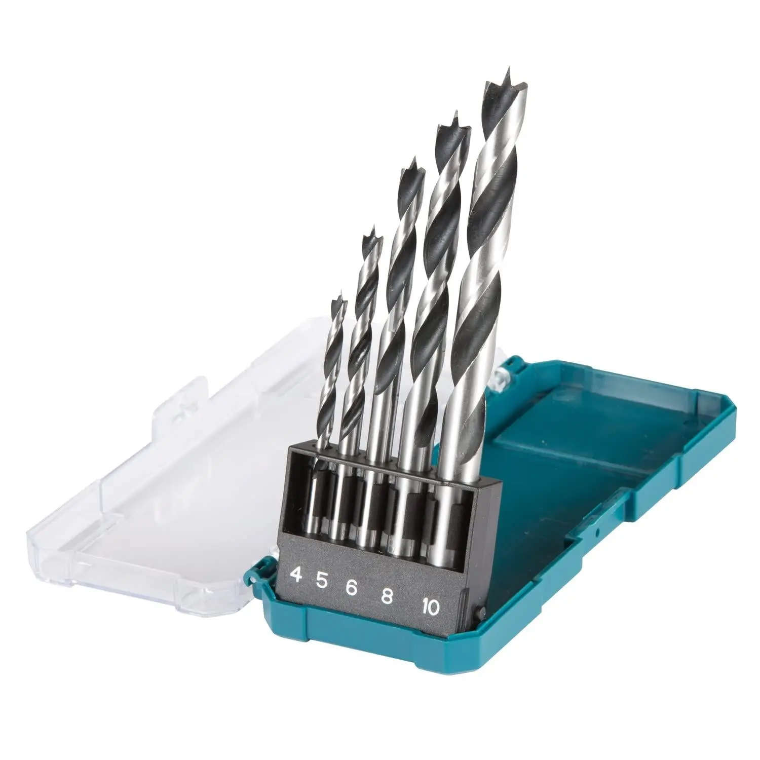 Makita Wood Drill Bit Set Straight Shank Brad Point 4-10mm Timber 5pc Woodwork - Image 3