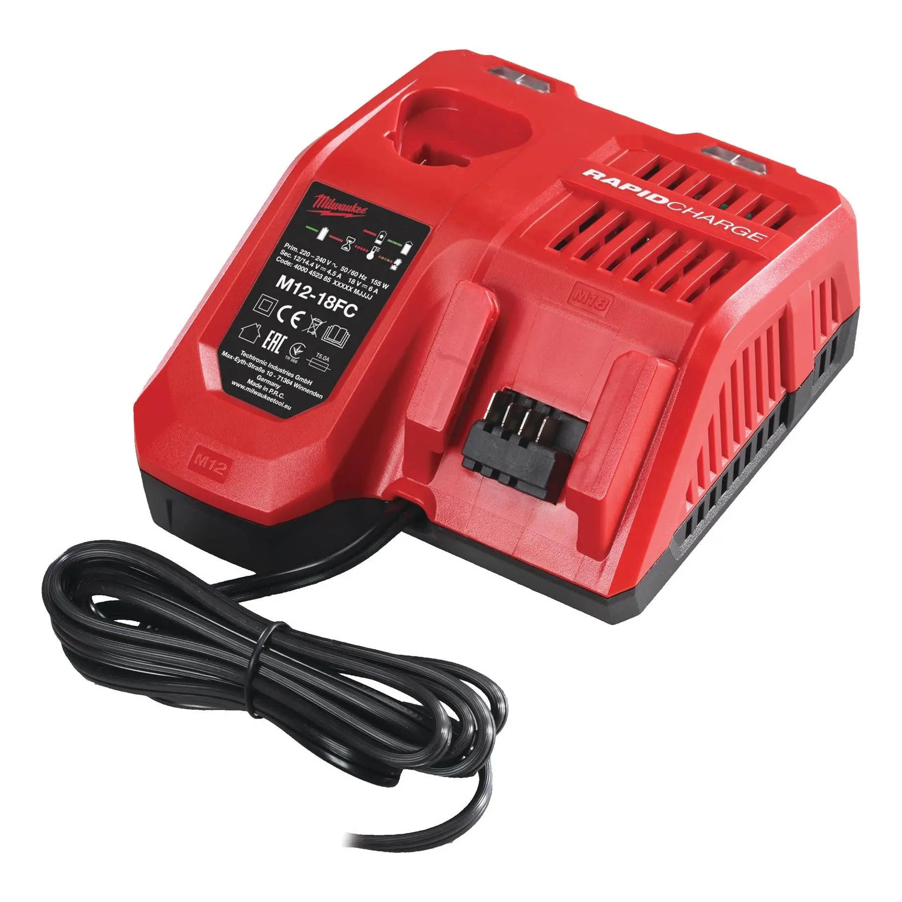 Milwaukee 12-18V Fast Charger for M12 and M18 Li-ion Batteries M12-18FC