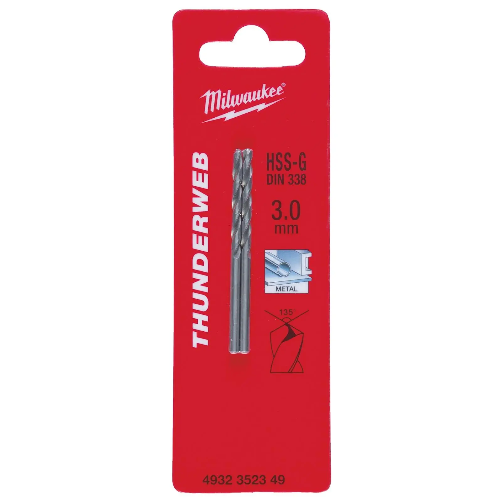 Milwaukee Thunderweb Metal Drill Bits HSS-G Ground DIN338 2 Pack 1.0-4.0mm - Image 13
