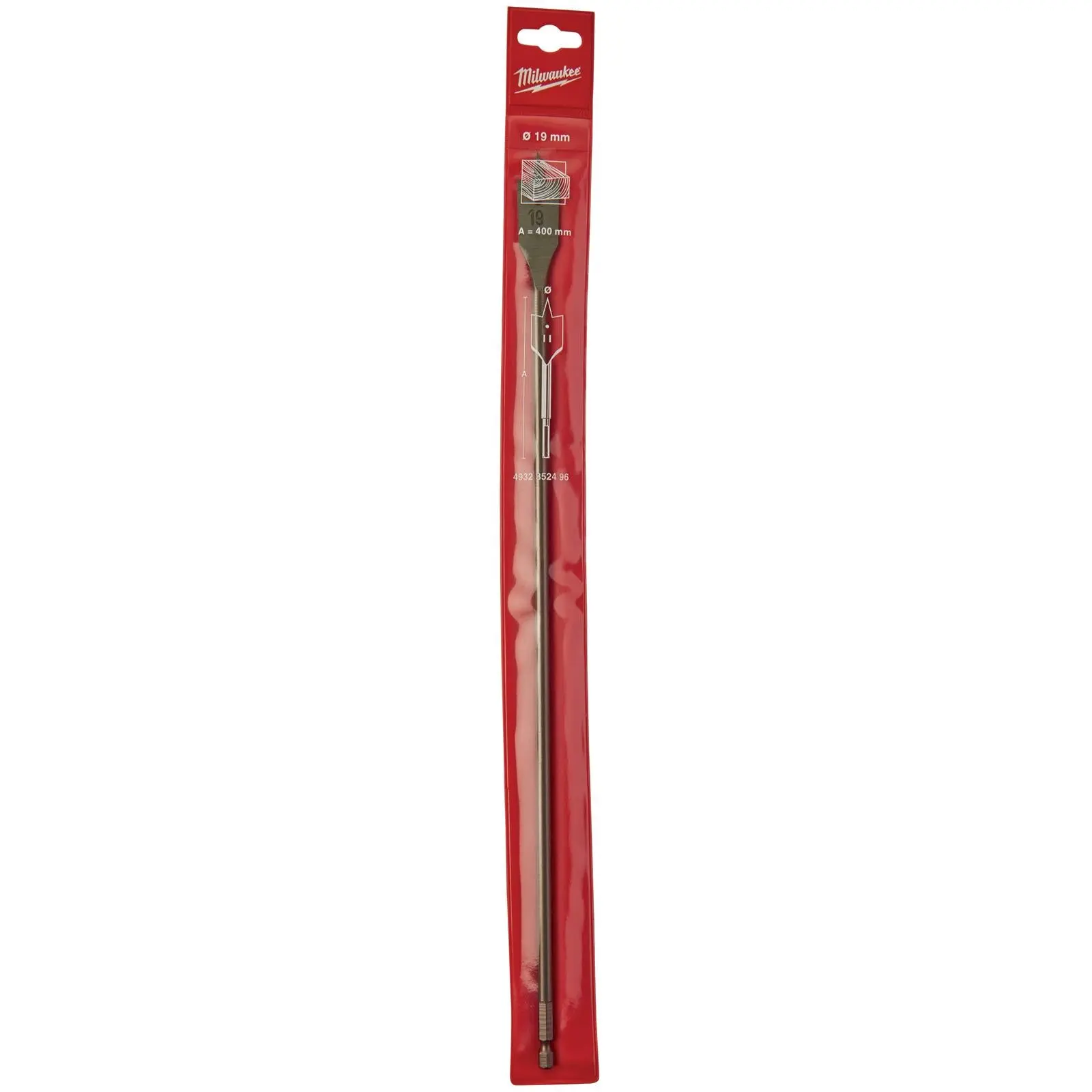 Milwaukee Flat Wood Boring Drill Bits 400mm Length 1/4" Hex Shank - Image 12