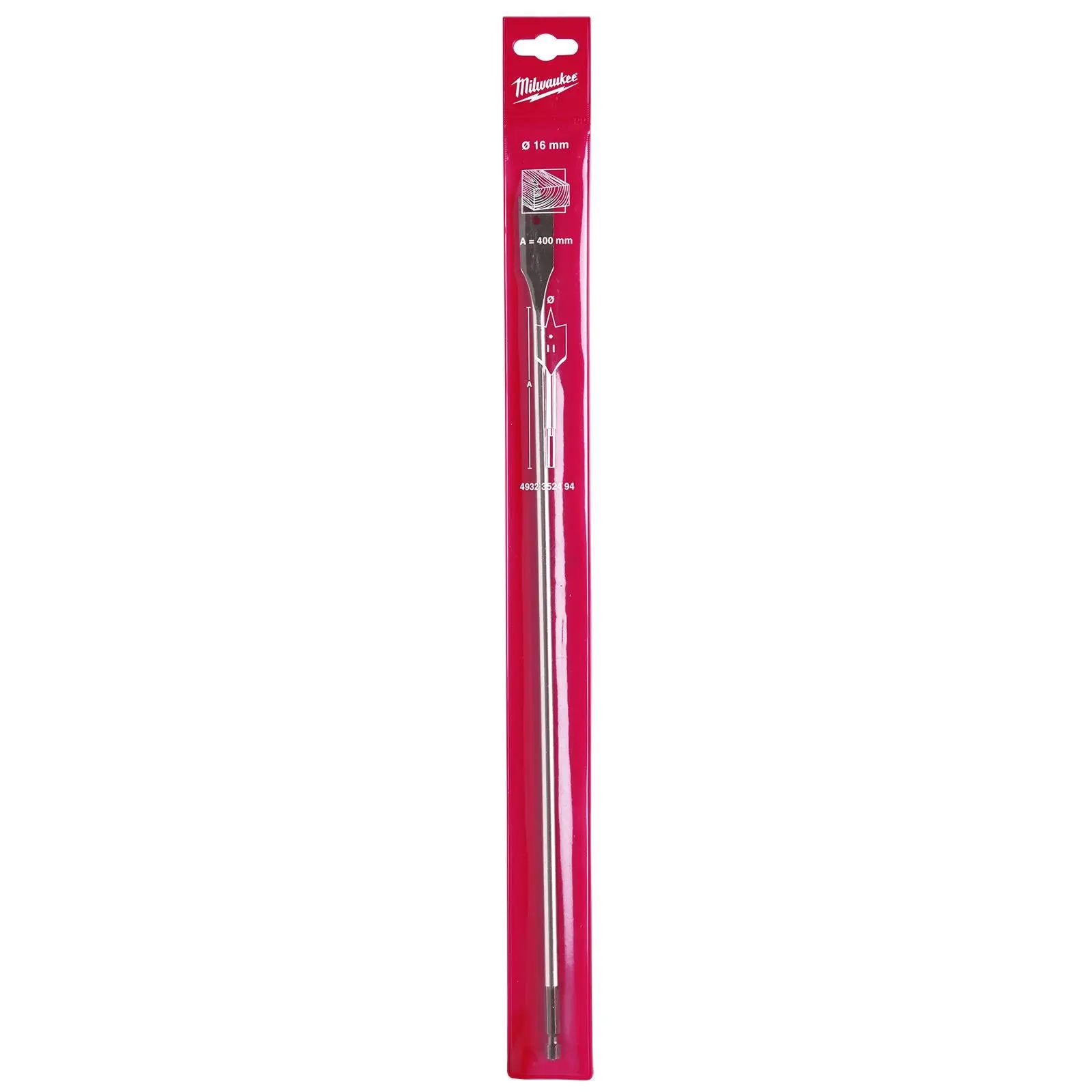 Milwaukee Flat Wood Boring Drill Bits 400mm Length 1/4" Hex Shank - Image 15