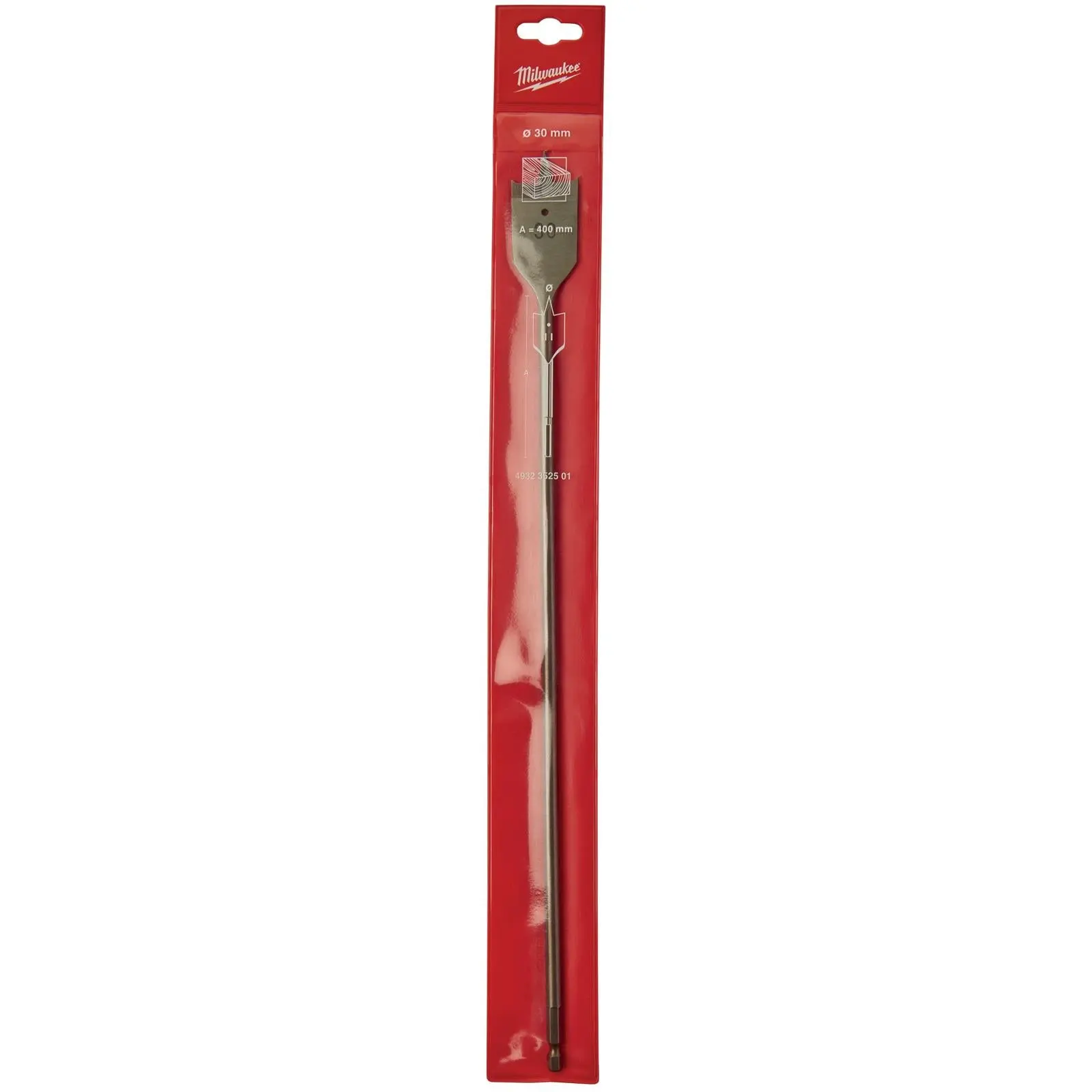 Milwaukee Flat Wood Boring Drill Bits 400mm Length 1/4" Hex Shank - Image 18