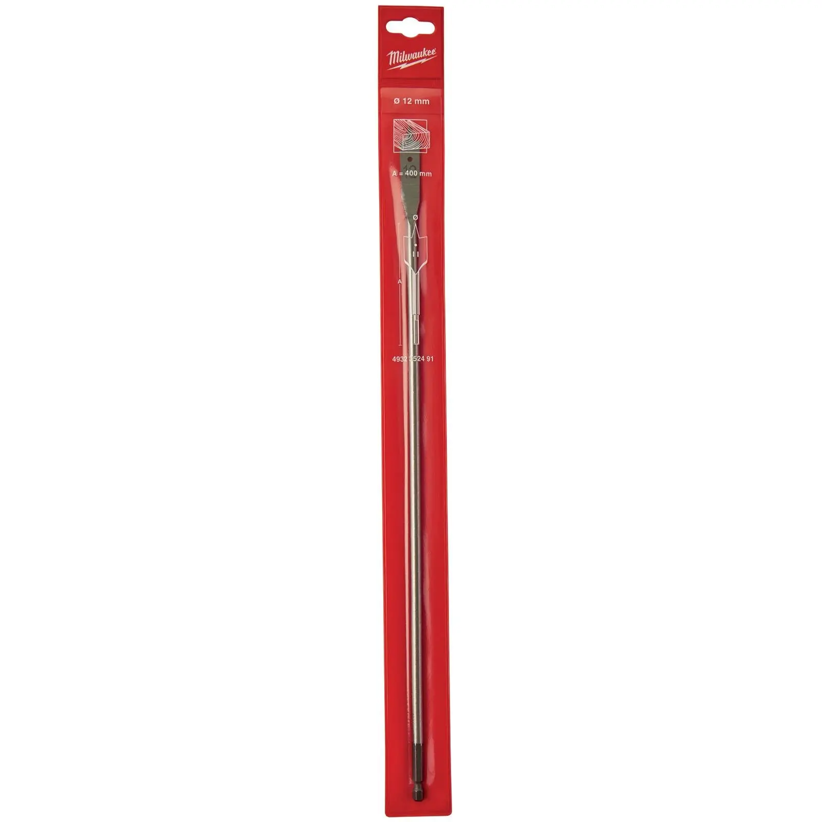 Milwaukee Flat Wood Boring Drill Bits 400mm Length 1/4" Hex Shank - Image 24