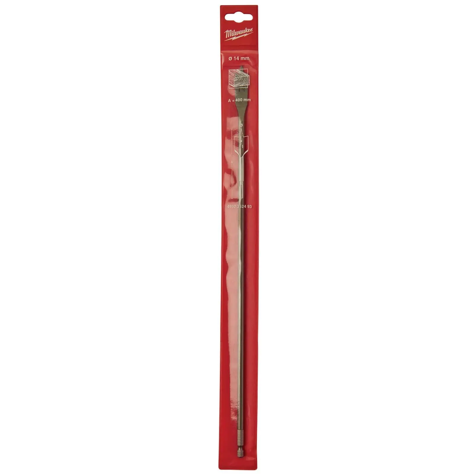 Milwaukee Flat Wood Boring Drill Bits 400mm Length 1/4" Hex Shank - Image 27
