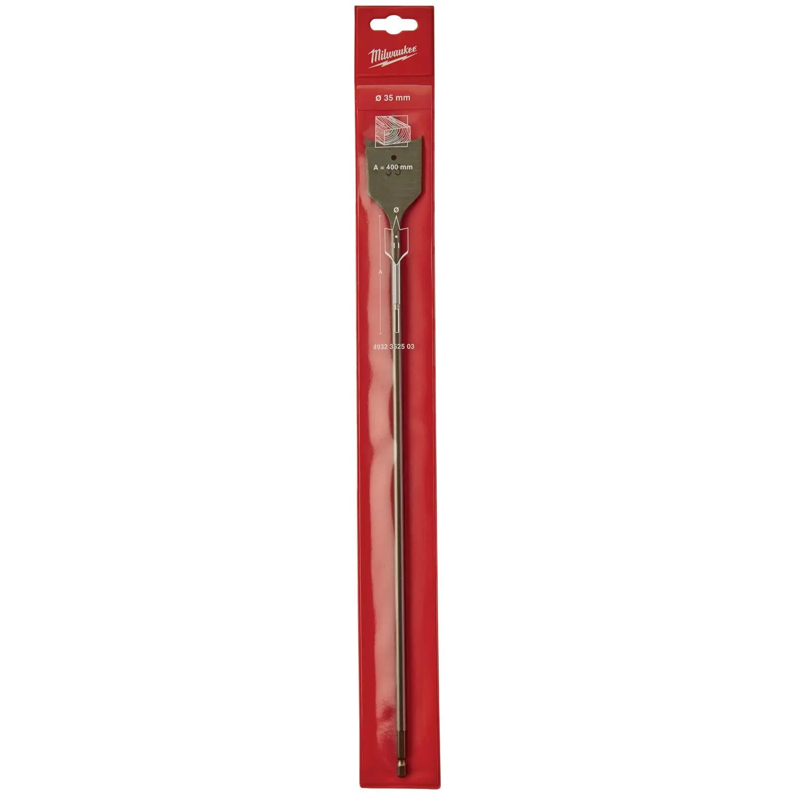 Milwaukee Flat Wood Boring Drill Bits 400mm Length 1/4" Hex Shank - Image 42