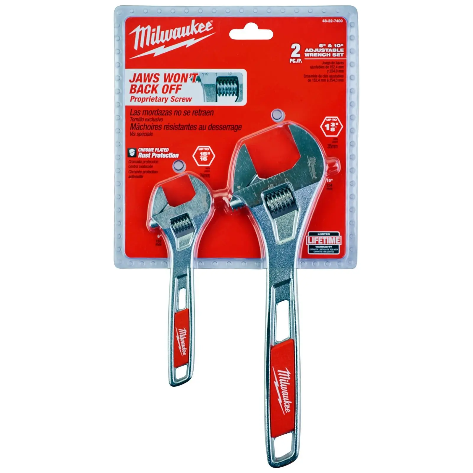 Milwaukee Adjustable Wrench Twin Pack 150mm + 250mm - Image 2