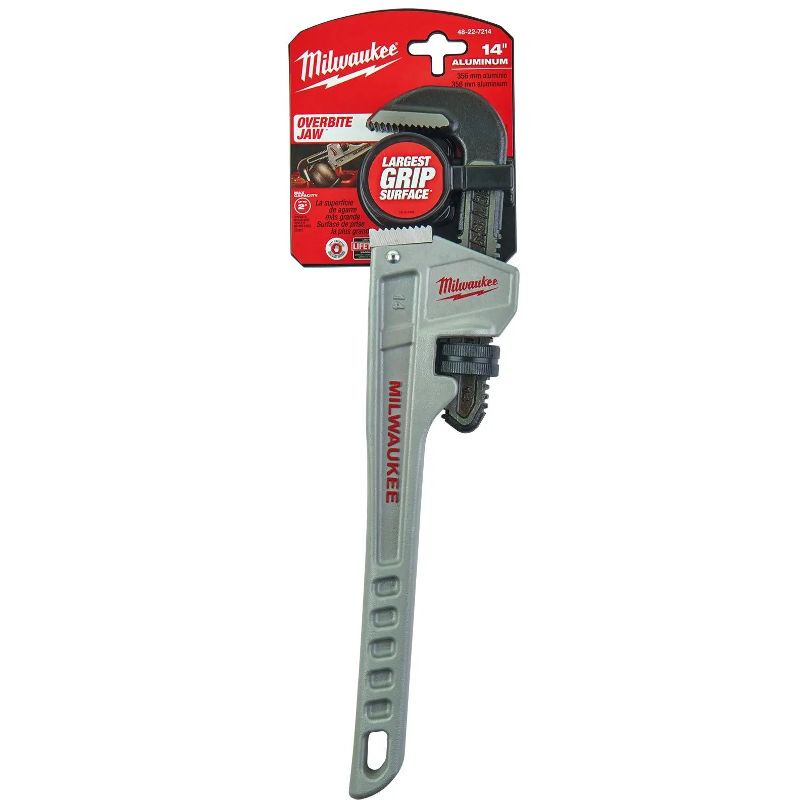 Milwaukee Aluminium Pipe Wrench 350mm 14in Jaw Capacity 51mm - Image 3