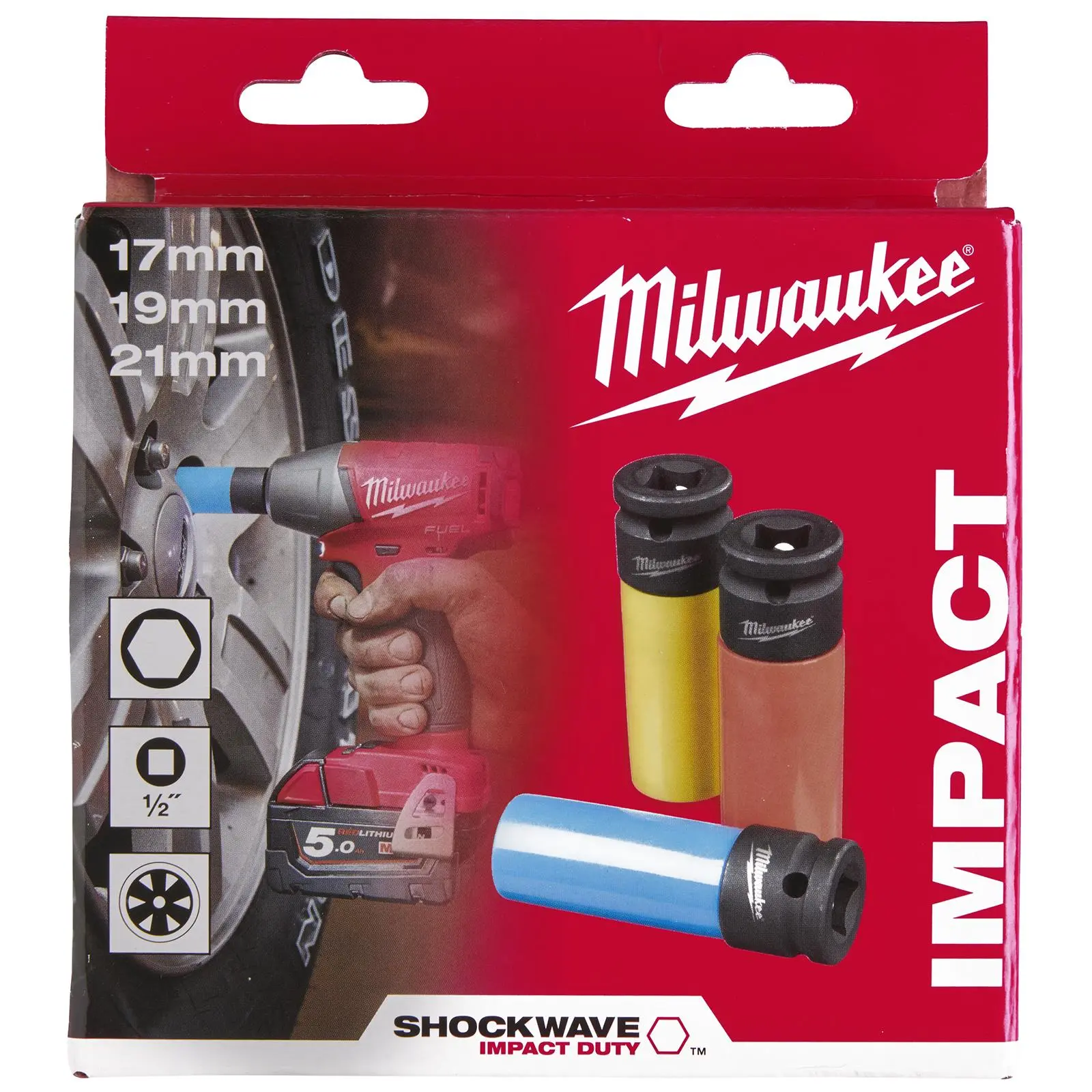 Milwaukee Automotive Impact Socket Set SHOCKWAVE Impact Duty 3 Piece 1/2" Drive - Image 3