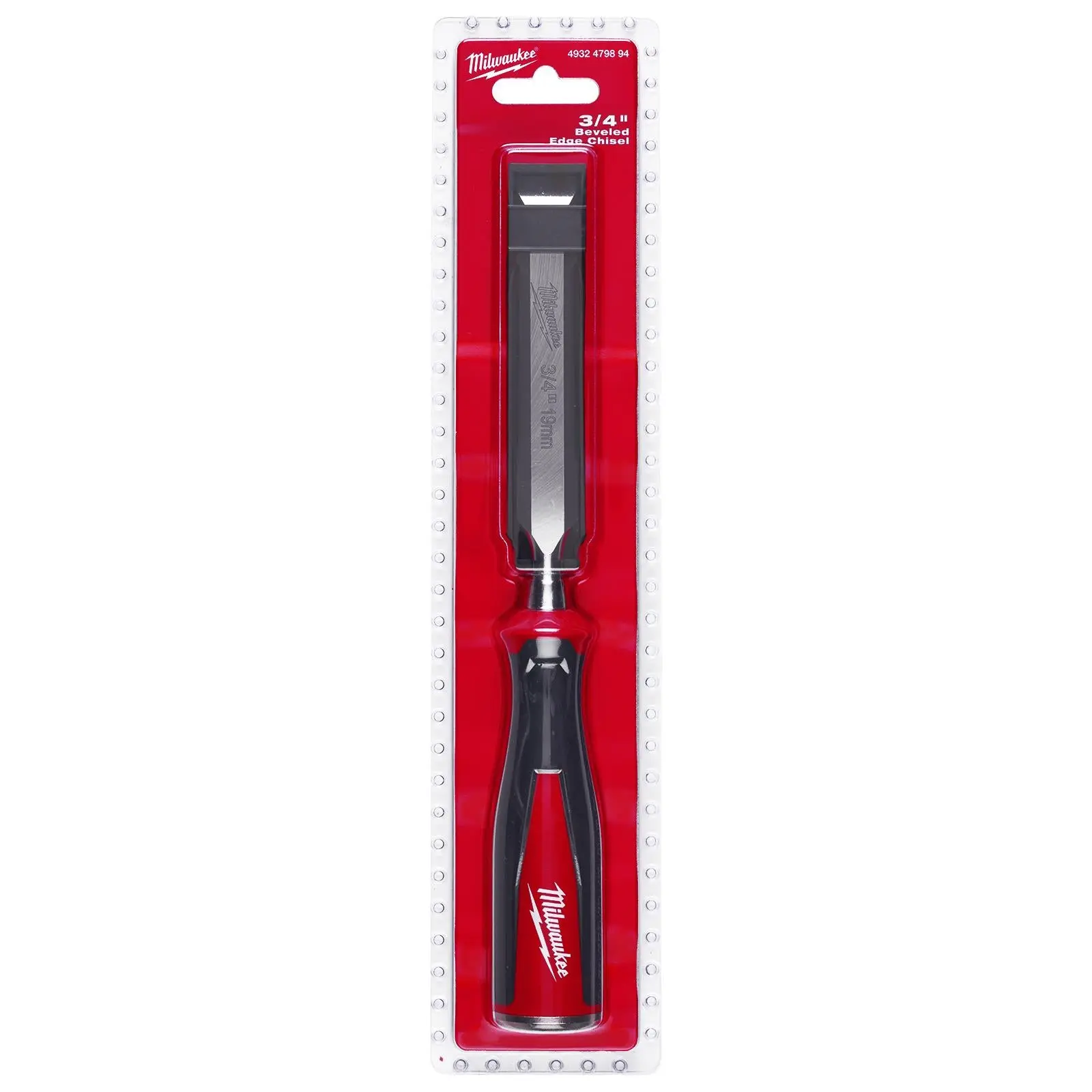 Milwaukee Beveled Edge Wood Chisel 19mm 3/4" All Metal Core with Striking Cap - Image 2