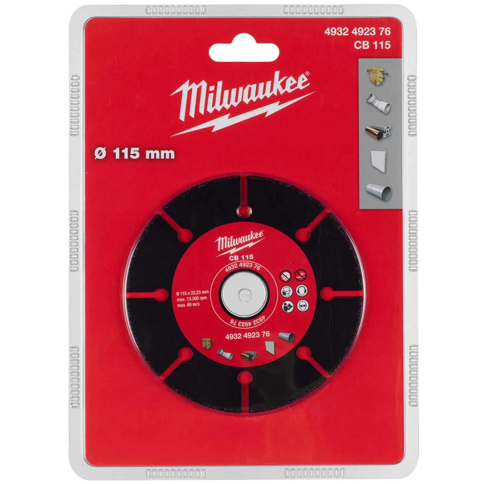 Milwaukee Carbide Cutting Blade Slitting Disc 115mm x 22.23mm x 1mm - Image 2