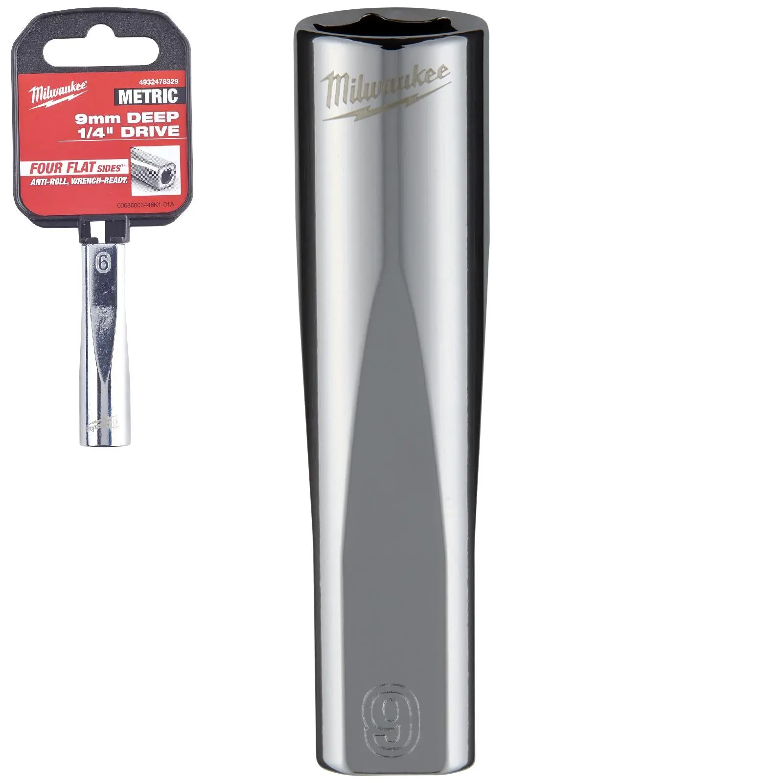 Milwaukee Chrome Socket 1/4" Drive Four Flat Sides Metric Deep 4-15mm Individual - Image 16