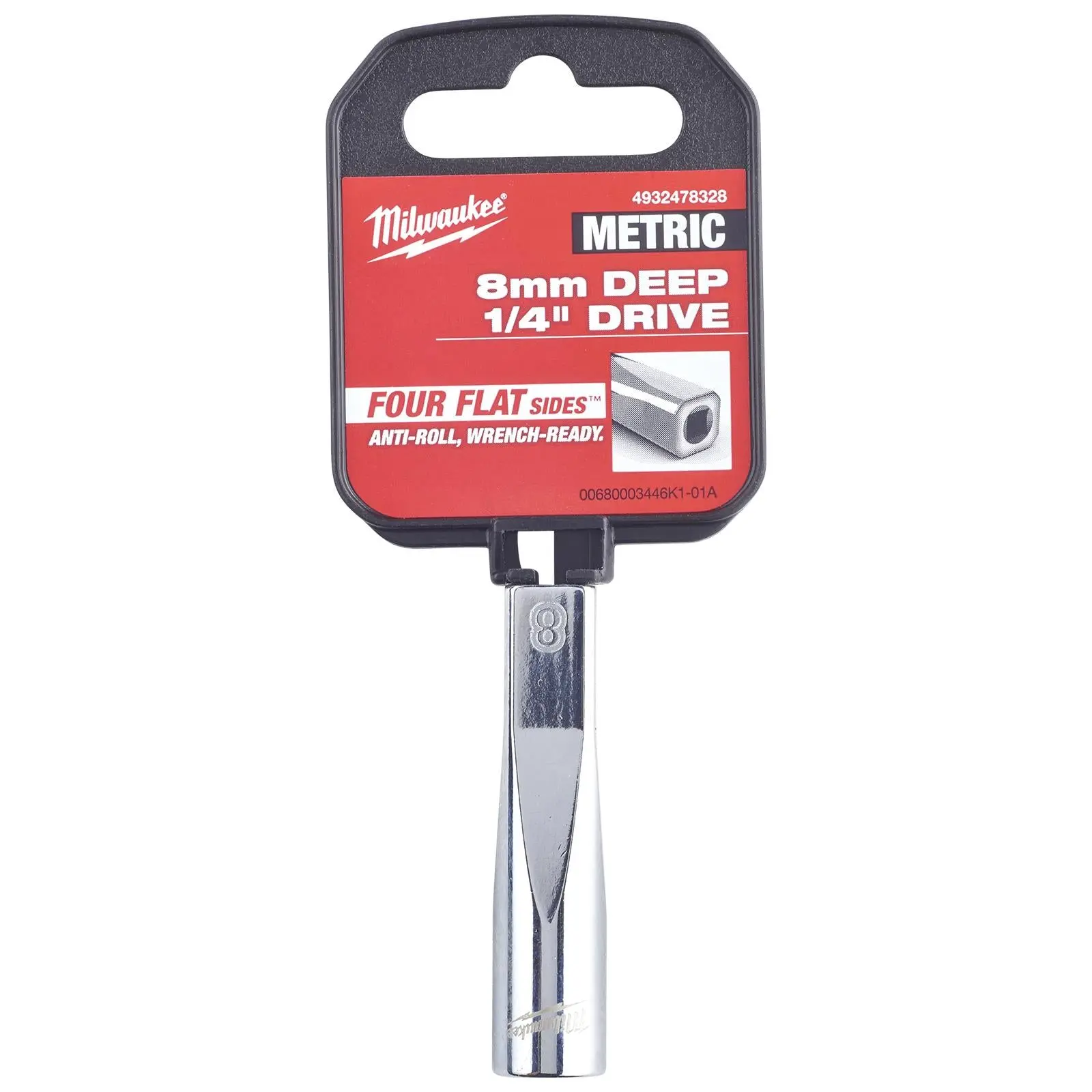 Milwaukee Chrome Socket 1/4" Drive Four Flat Sides Metric Deep 4-15mm Individual - Image 36