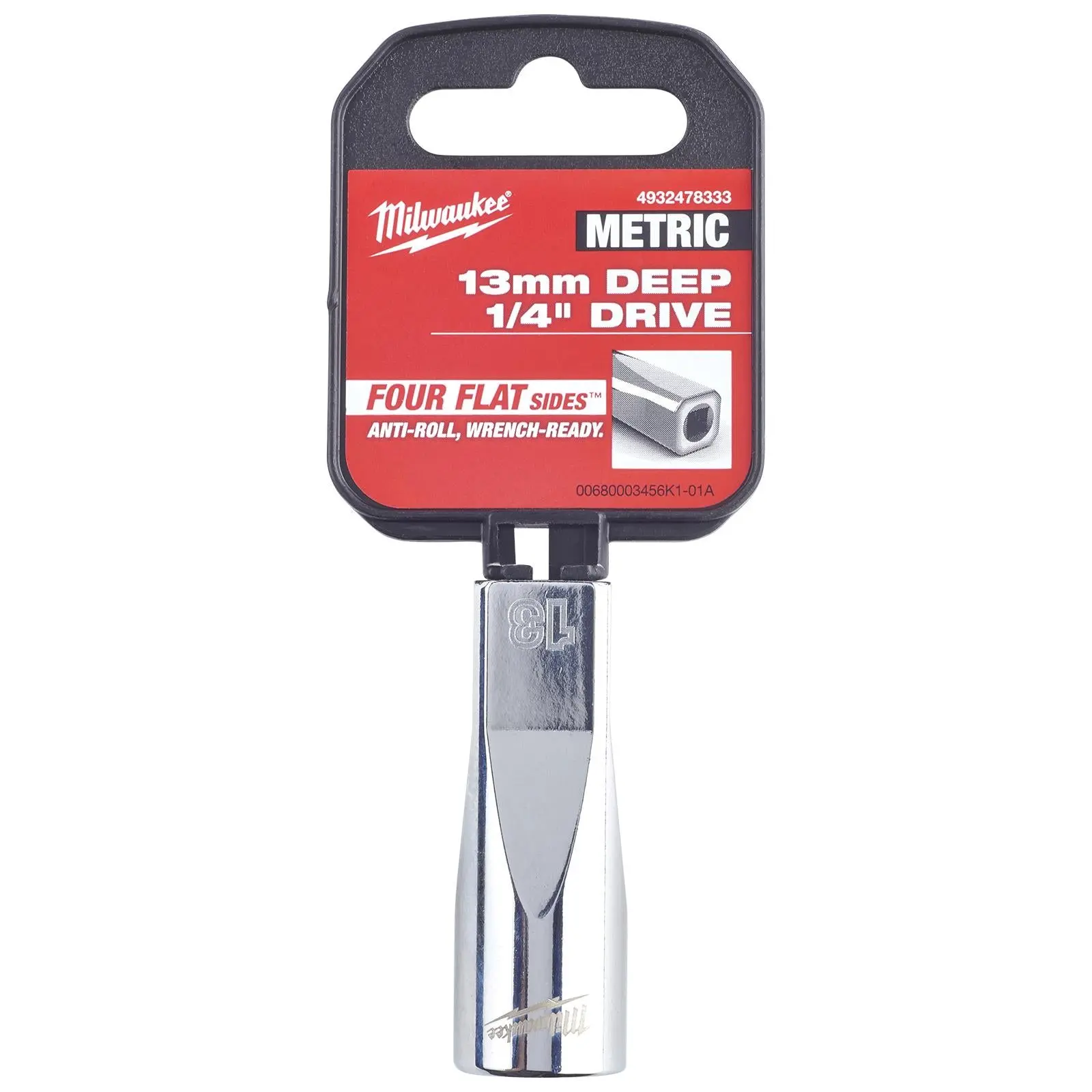 Milwaukee Chrome Socket 1/4" Drive Four Flat Sides Metric Deep 4-15mm Individual - Image 6