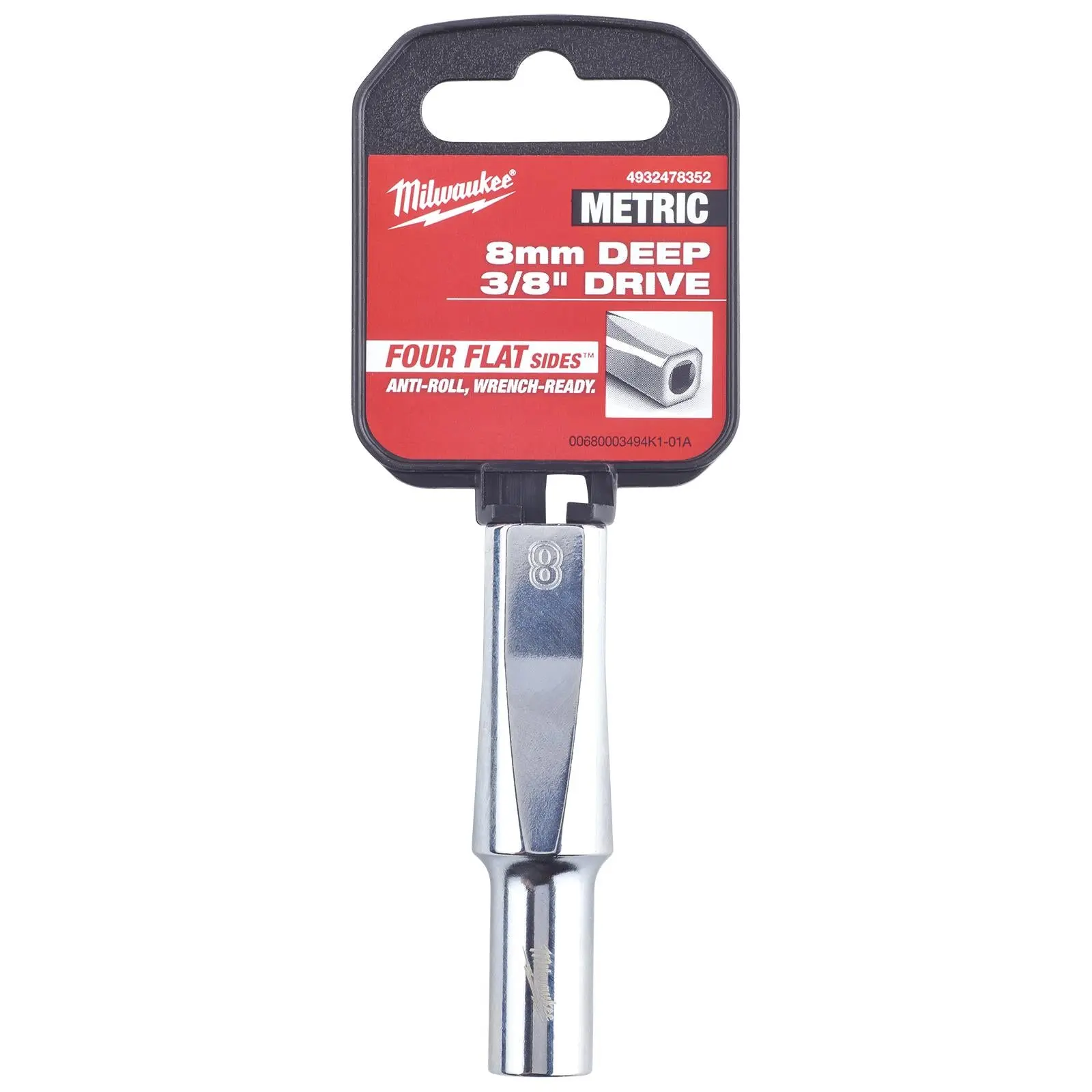 Milwaukee Chrome Socket 3/8" Drive Four Flat Sides Metric Deep 6-24mm Individual - Choose Size - Image 24
