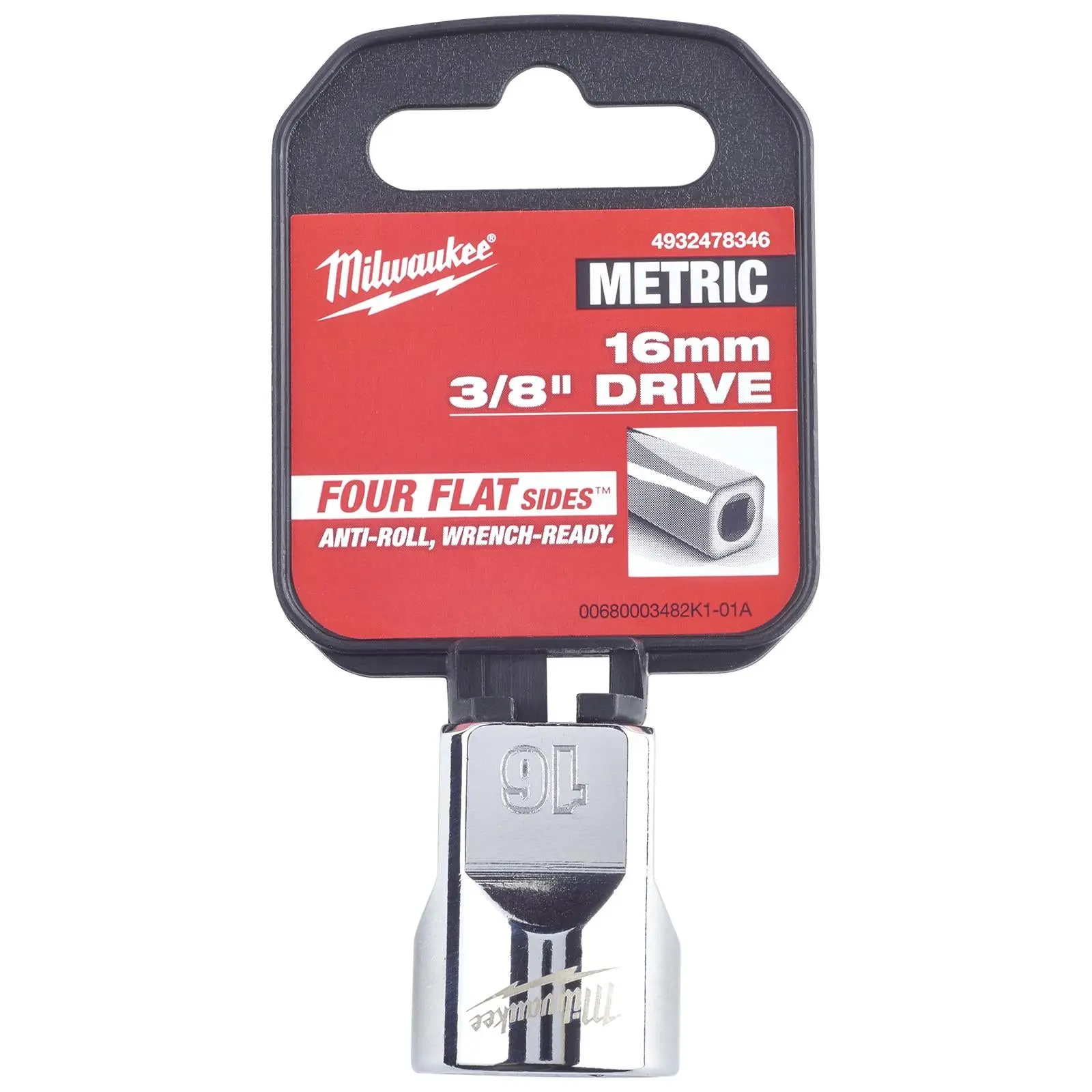 Milwaukee Chrome Socket 3/8" Drive Four Flat Sides Metric Standard 6-24mm Individual - Image 18