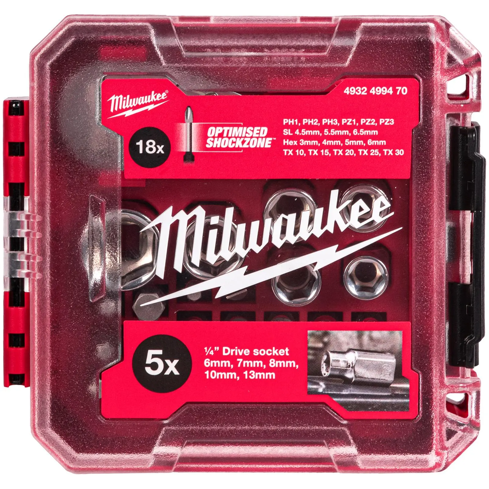 Milwaukee Compact Ratchet Set 1/4" Drive in Packout Compatible Box 25 Piece - Image 2