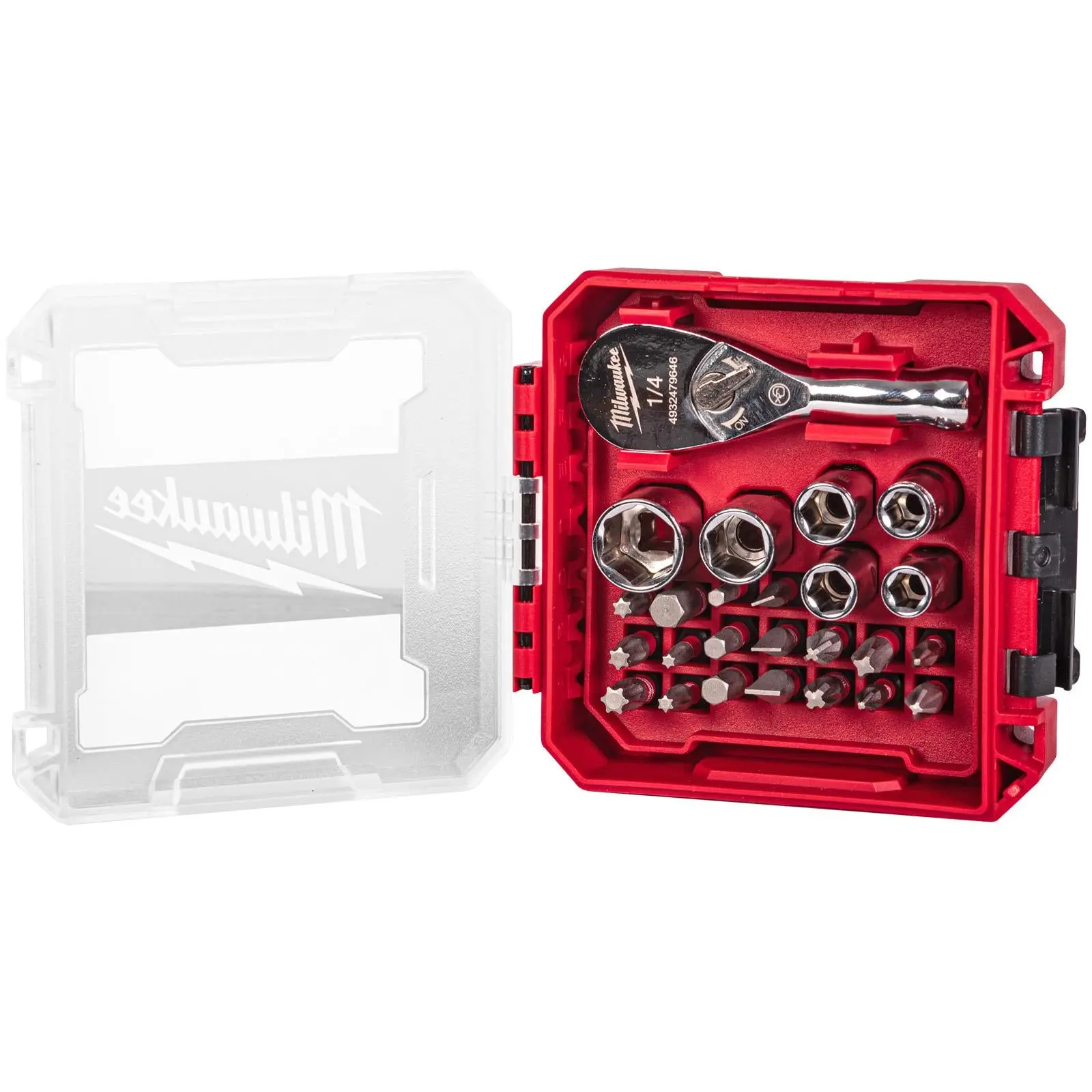 Milwaukee Compact Ratchet Set 1/4" Drive in Packout Compatible Box 25 Piece - Image 3