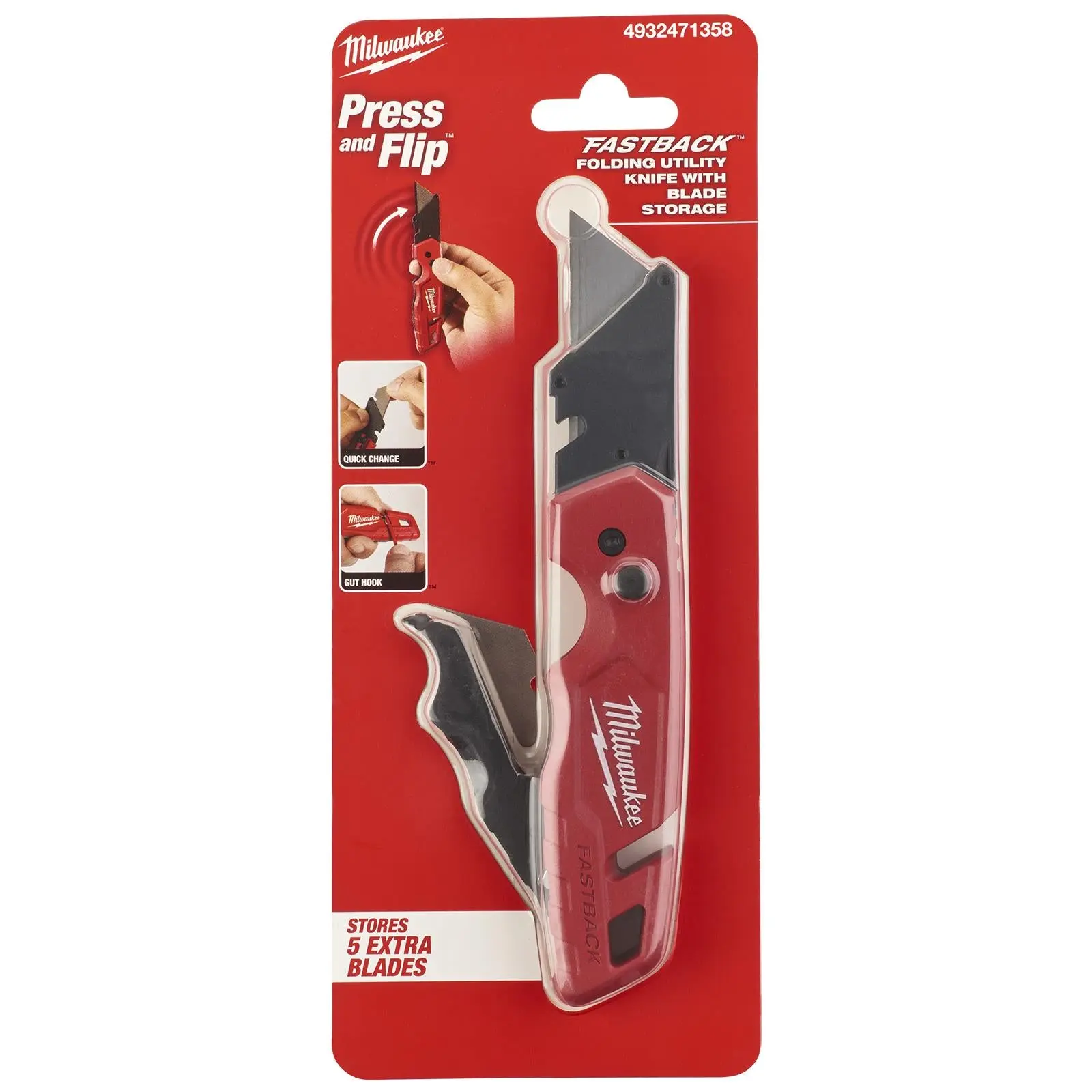 Milwaukee FASTBACK Flip Utility Knife with Blade Storage - Image 2
