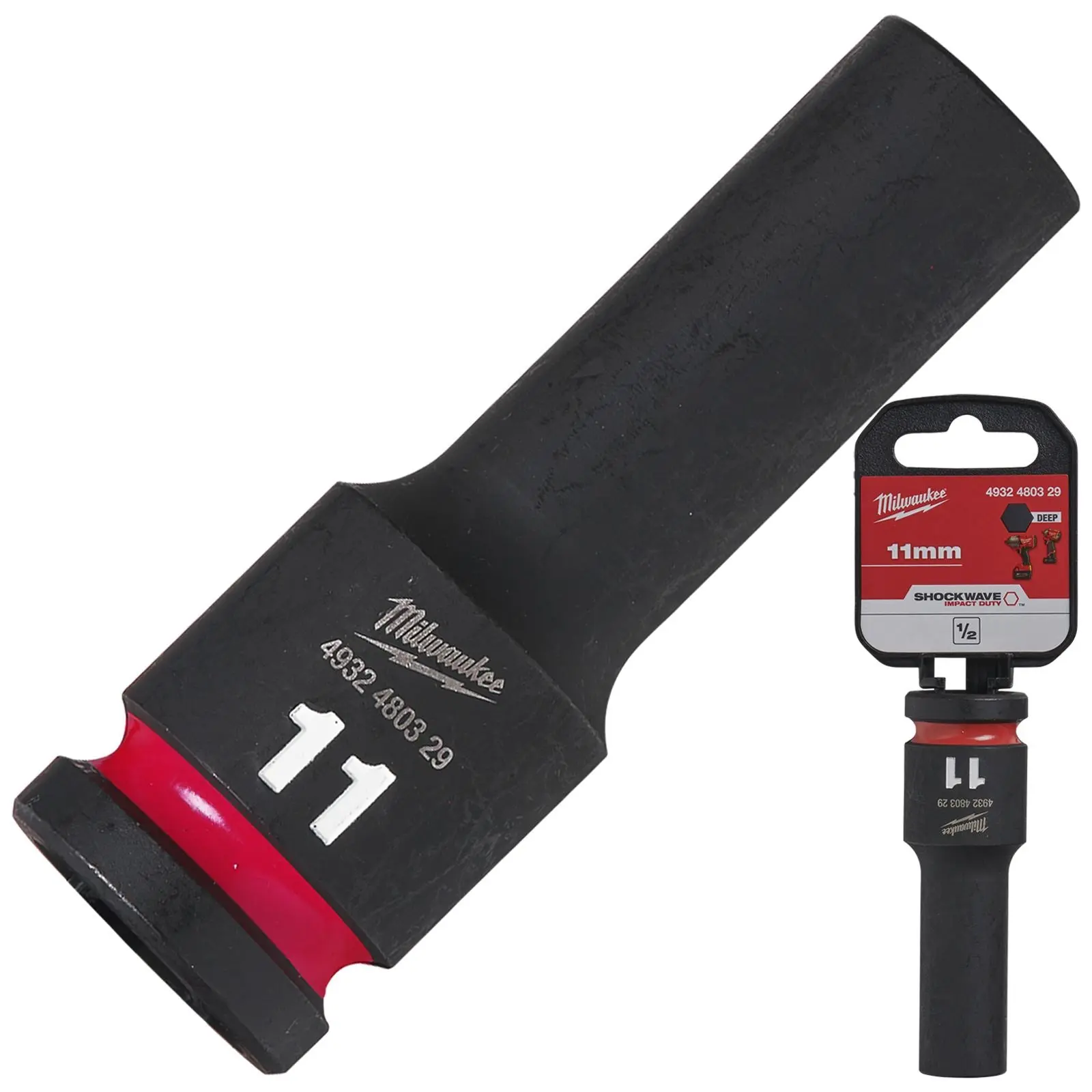 Milwaukee Impact Sockets Deep 1/2" Drive 8-36mm SHOCKWAVE Impact Duty
