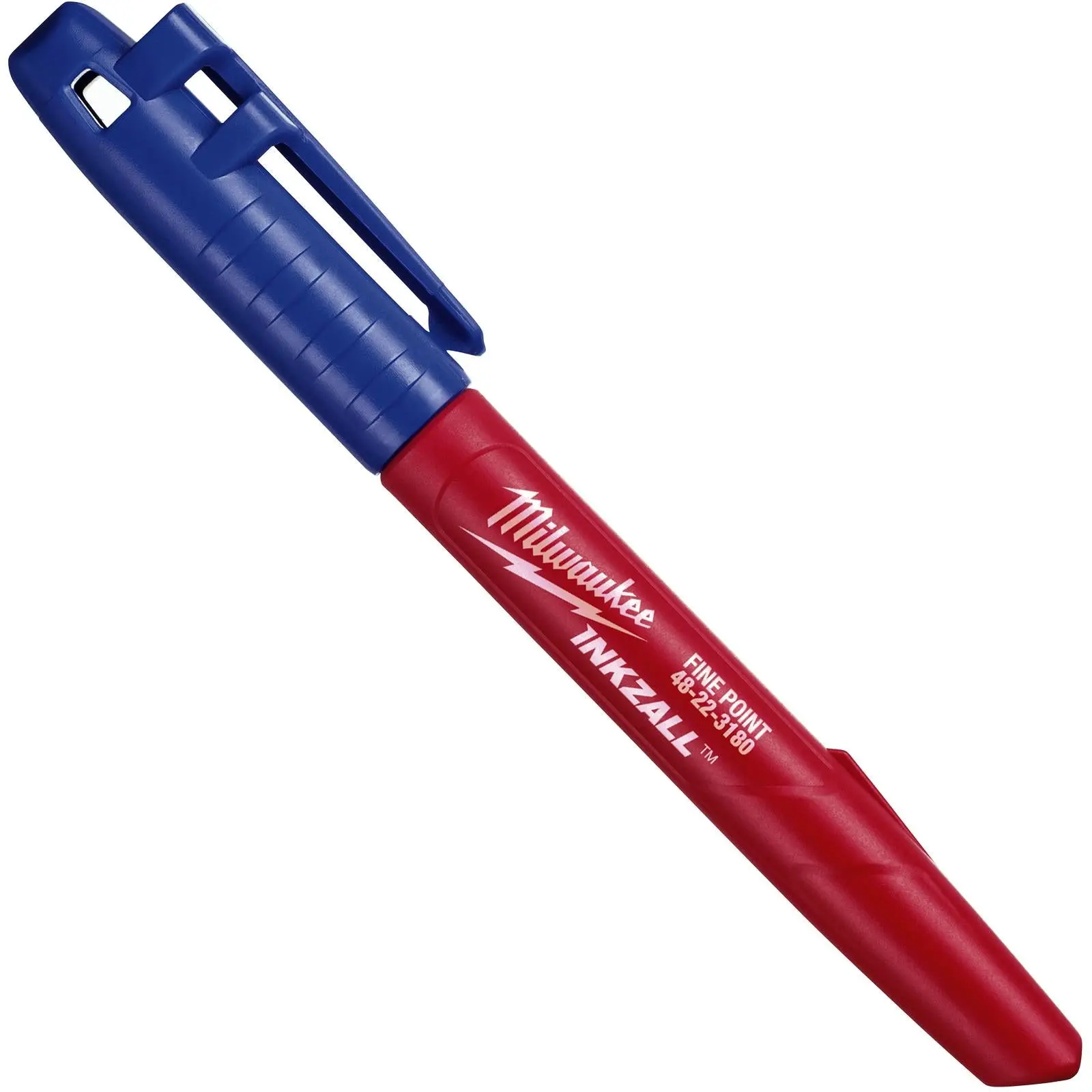 Milwaukee INKZALL Permanent Marker Pen Blue 1mm Tip - Image 2