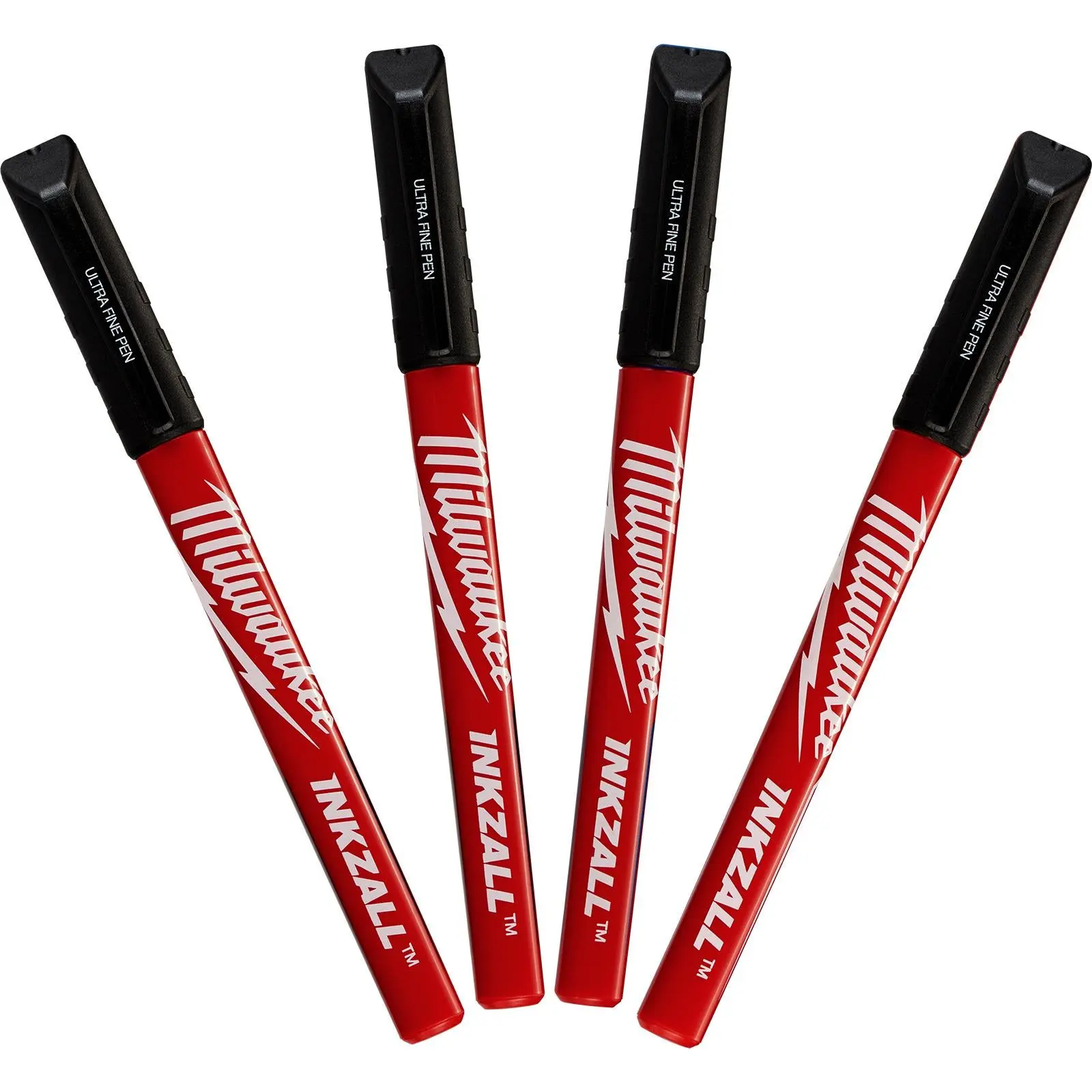 Milwaukee INKZALL Permanent Marker Pens 0.6mm Fine Tip Black 4 Piece - Image 4