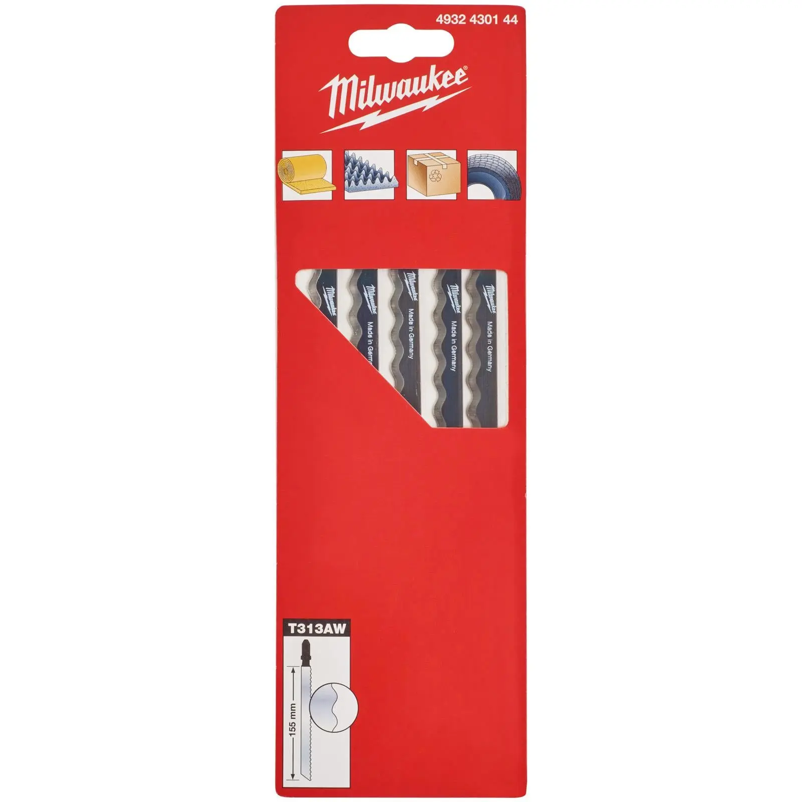 Milwaukee Jigsaw Blades Special Insulation Cutting Blade Wave Knife 155mm T313AW 5 Piece