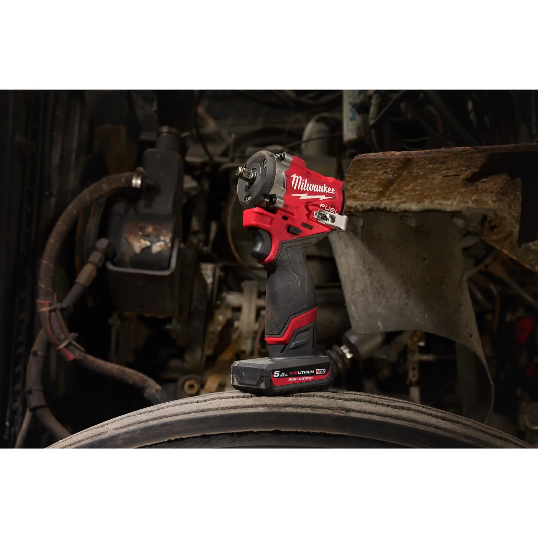 Milwaukee M12 Fuel 12V 1/2" Drive Cordless Compact Impact Wrench Friction Ring 2 x 5Ah HO Battery + Charger M12FCIWF12G3-502X - Image 5