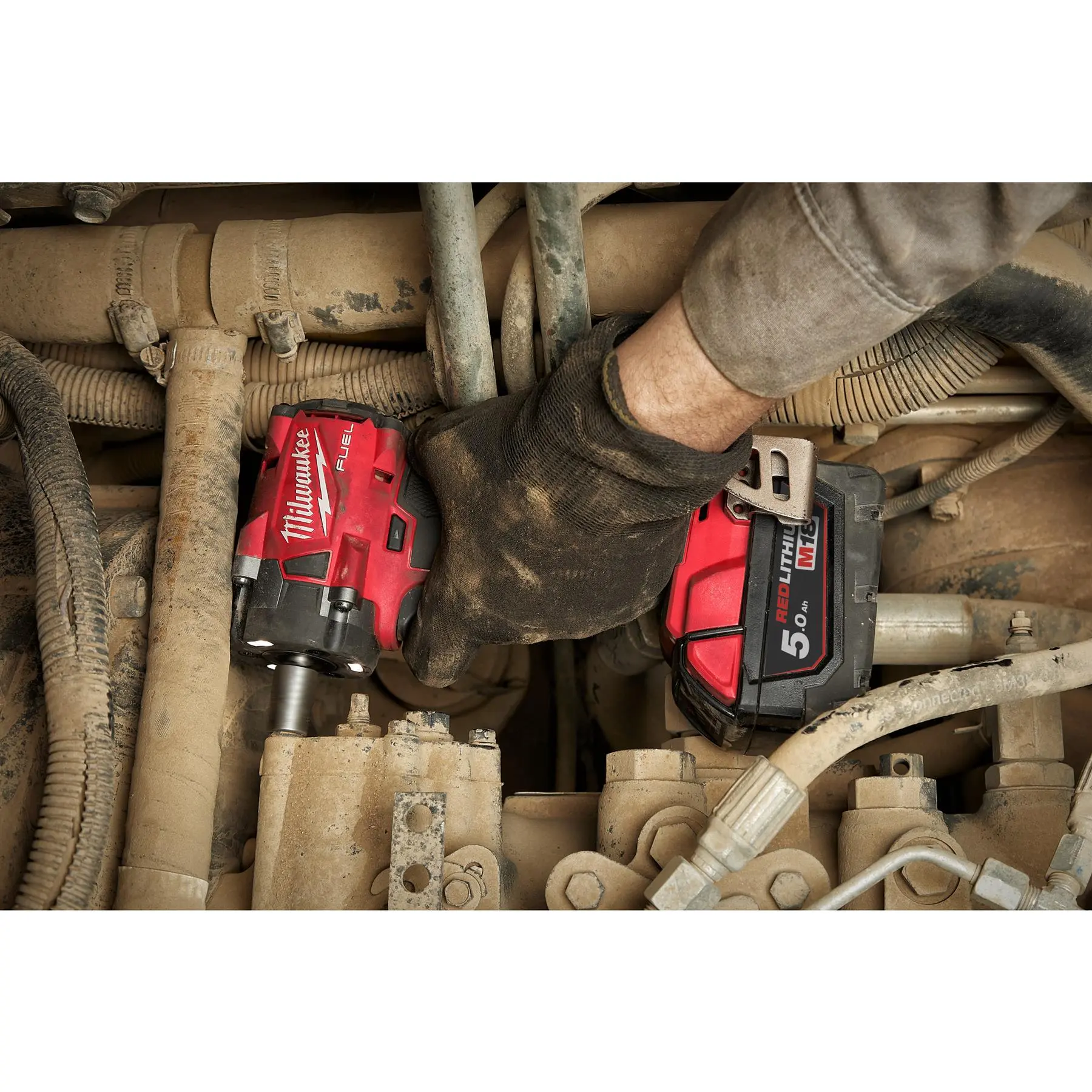 Milwaukee M18 Fuel 18V 3/8" Drive Cordless Compact Impact Wrench Friction Ring 2 x 5Ah Battery + Charger M18FIW2F38-502X - Image 4