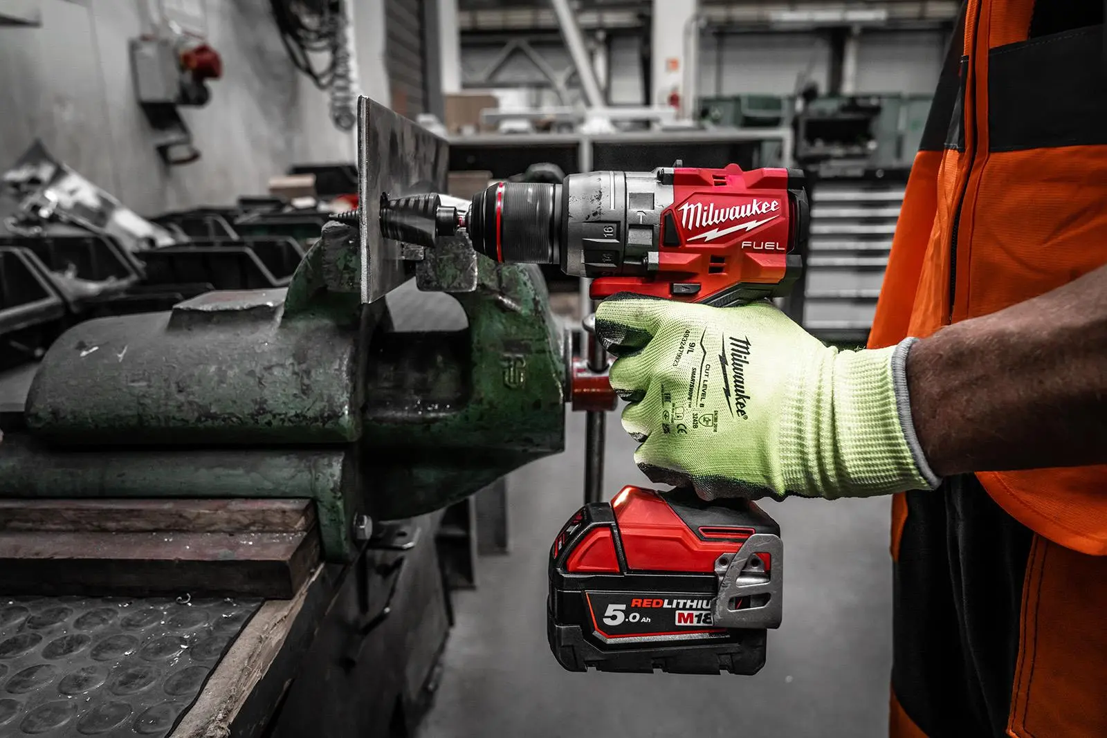 Milwaukee M18 Fuel 18V Percussion Cordless Combi Drill 2 x 5Ah Batteries and Charger M18FPD3-502X - Image 10