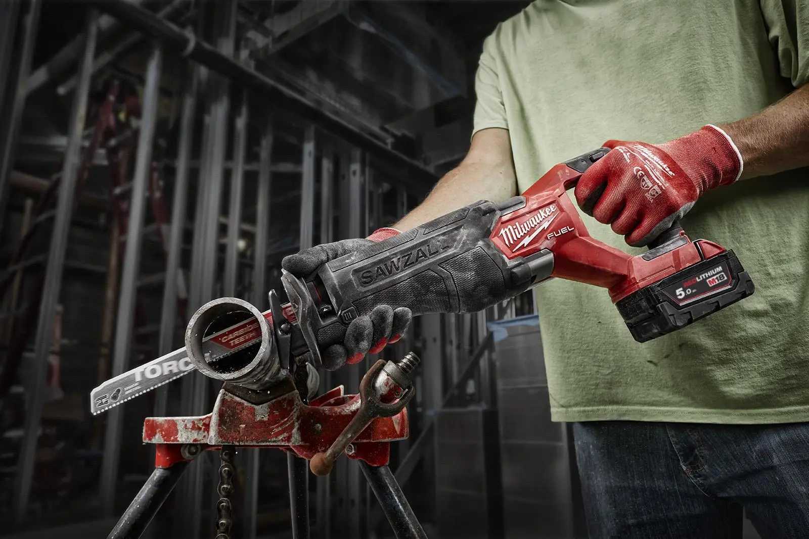 Milwaukee M18 Fuel 18V SAWZALL Cordless Reciprocating Saw 5.0Ah Battery Charger HD Box M18FSZ-501X - Image 11